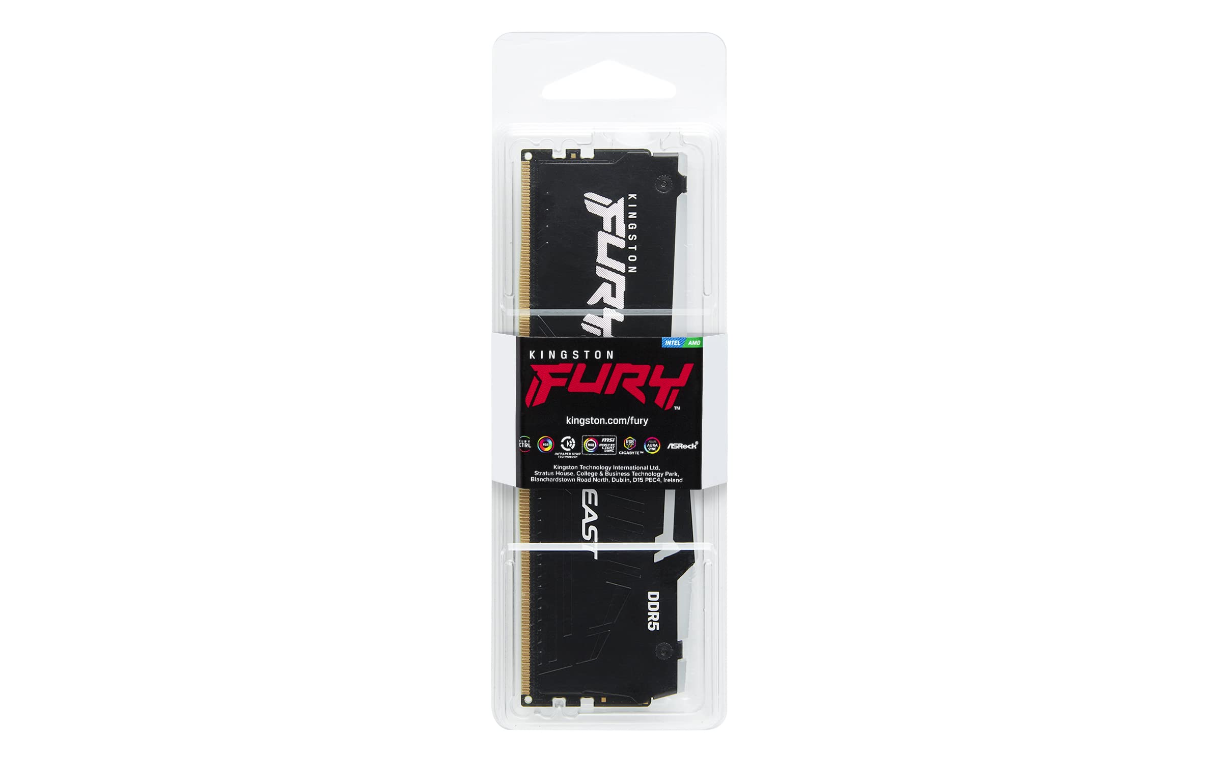 Kingston Fury Beast Rgb 8Gb 5200Mt/S Ddr5 Cl40 Dimm Desktop Memory Single Module | Intel Xmp 3.0 | Infrared Sync Technology | Ov
