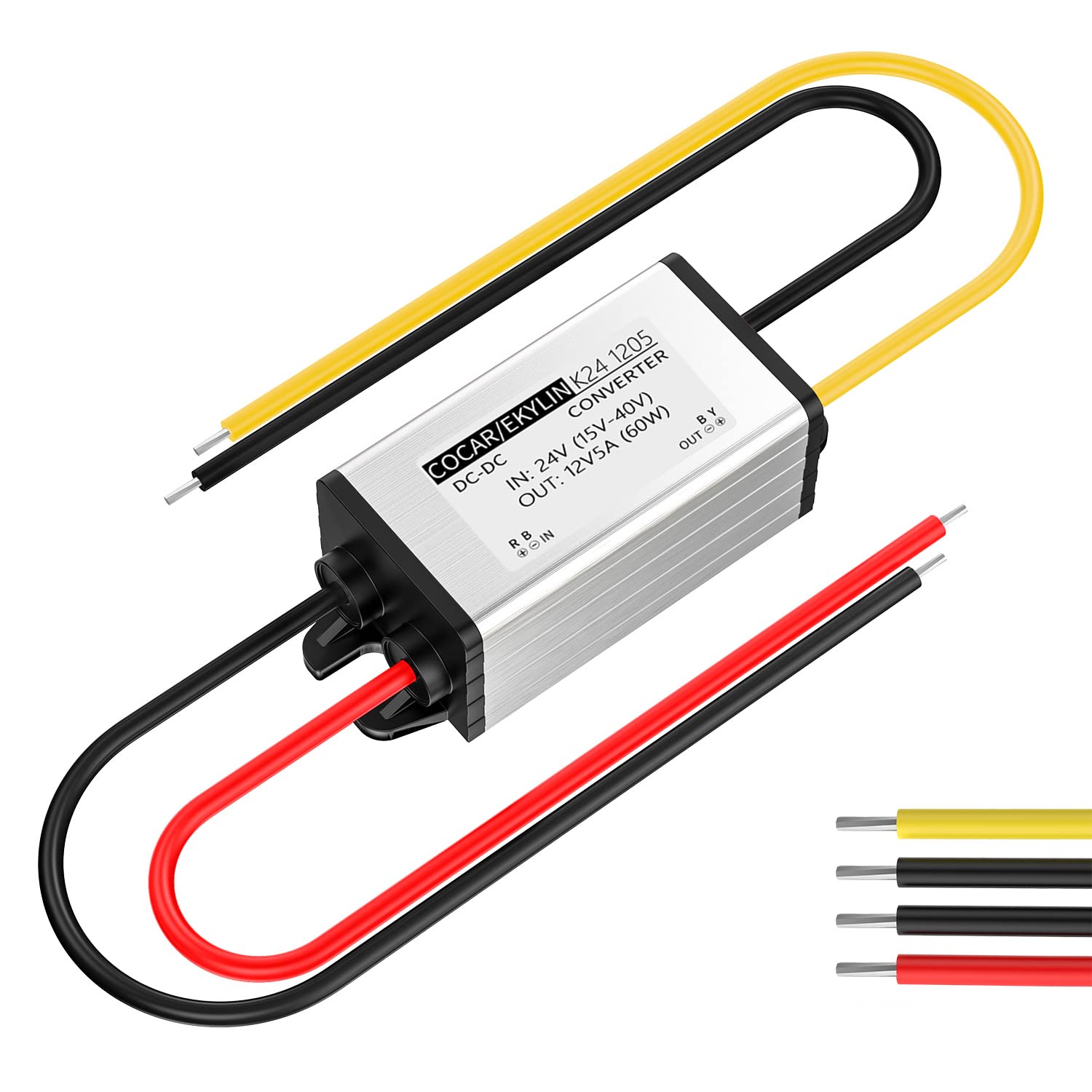 Dc Converter 24V To 12V 5A 60W, Voltage Converter Step Up Dc Power Adapter Converter Waterproof Heavy Duty Transformer For Car T