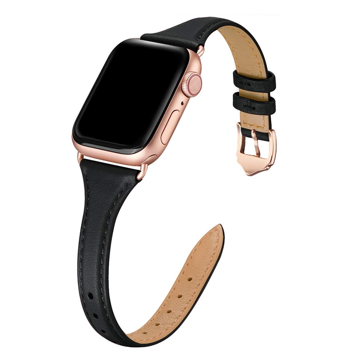 Wfeagl Compatible With Leather Apple Watch Band 38Mm 40Mm 41Mm Women, Top Grain Leather Strap Slim & Thin Replacement Wristband