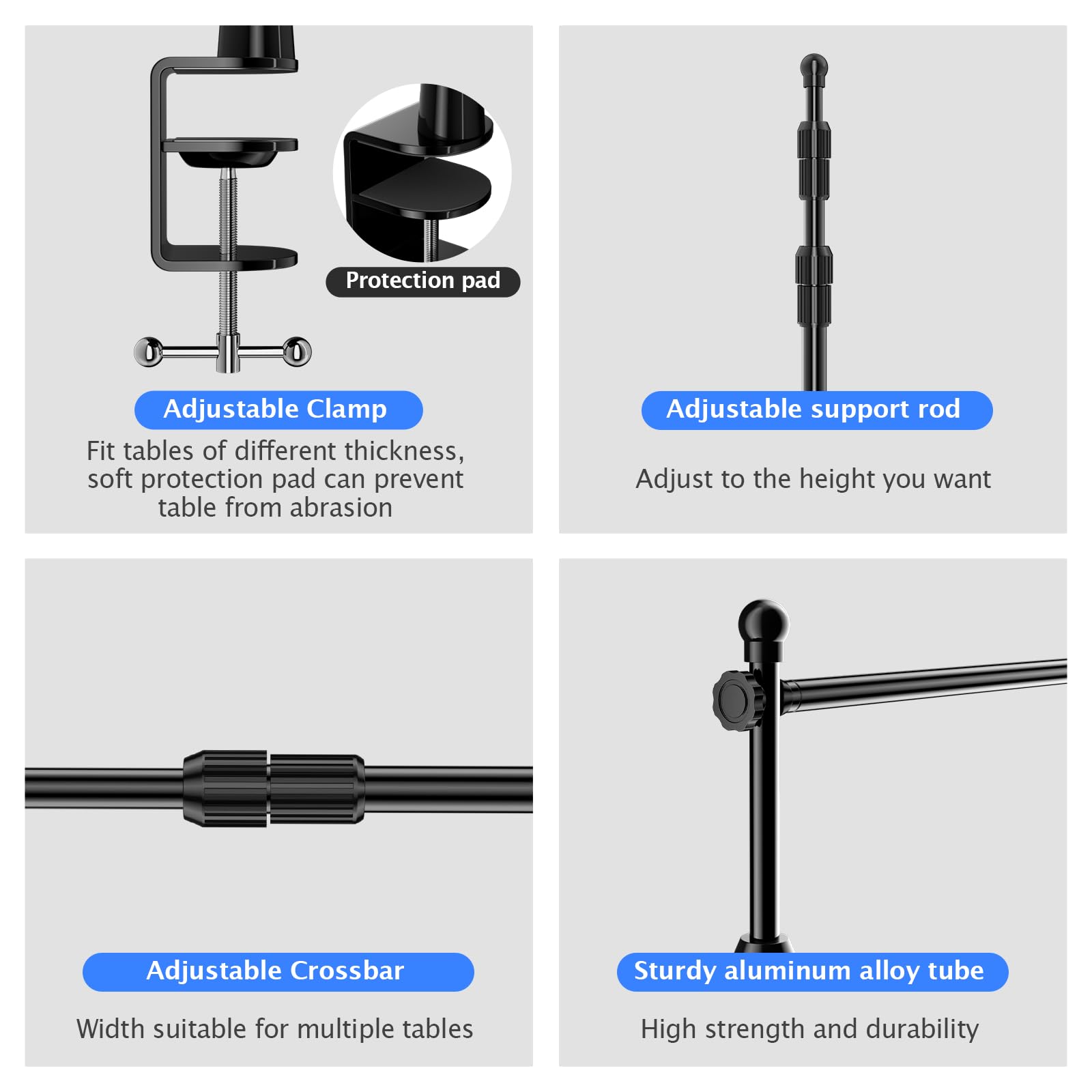 Emart 70''Tall Adjustable Over The Table Rod Stand, 50 94'' Length, Balloon Flower Arch Stand For Birthday, Wedding, Party, Anni