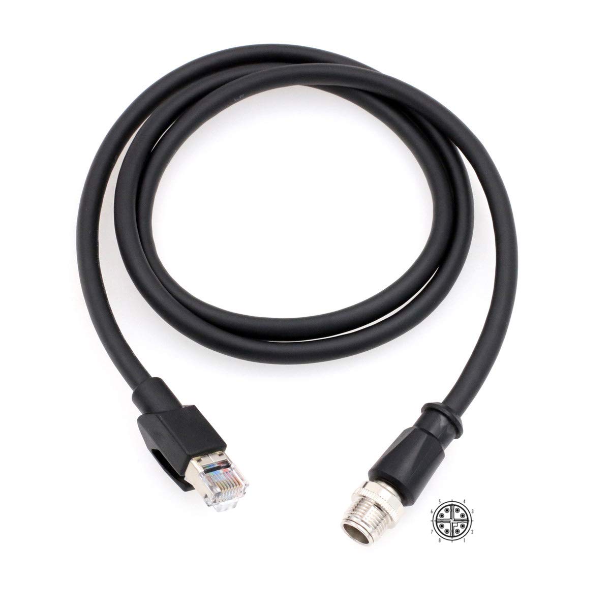 Hangton Ethernet Network Cable For Basler Baumer Matrix 320 220 Cognex Keyence Plc Router Switch Camera Sensor Reader, M12 8 Pin