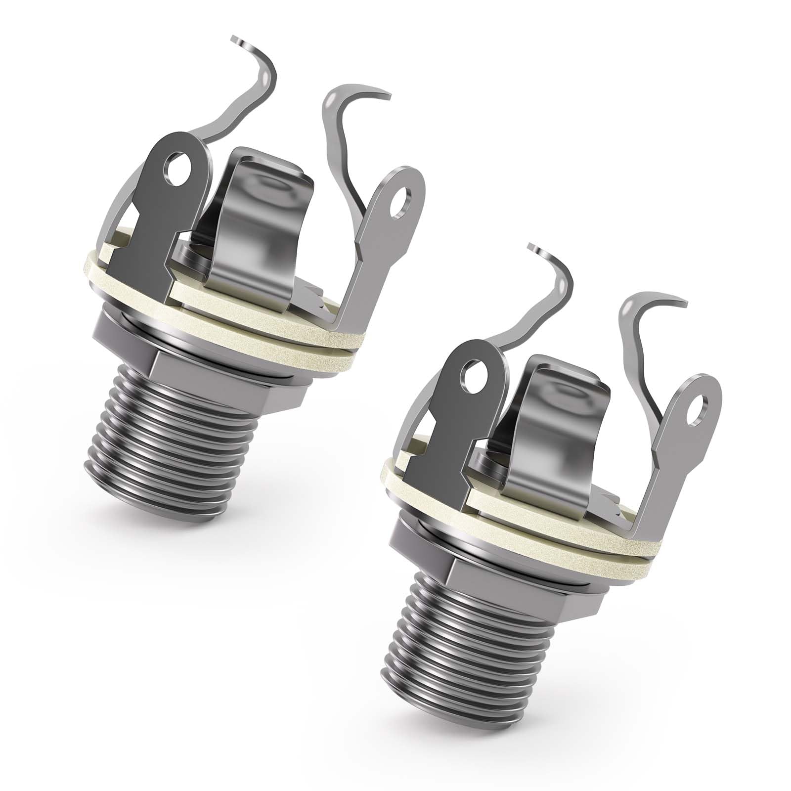 Heams 2 Pack Upgraded Multi-Contact 1/4 inch Mono Guitar Output Jack, Design for More Stable Contact to Fix Your Guitar Loose an