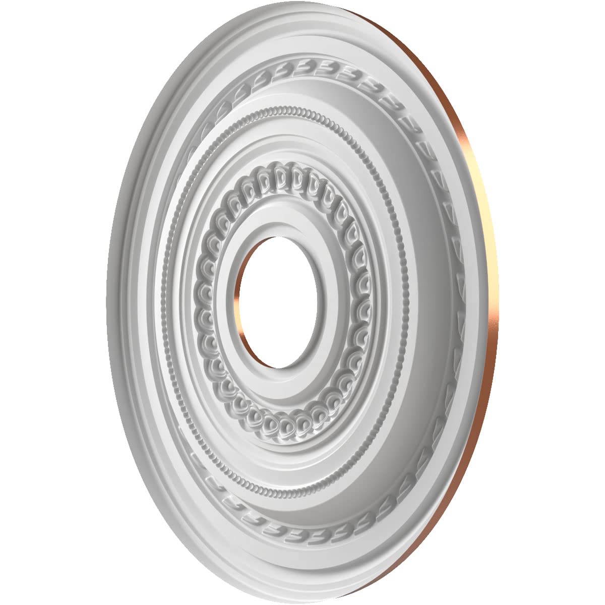 Ekena Millwork Cmp16Cobco Cole Thermoformed Pvc Ceiling Medallion (Fits Canopies Up To 4 1/2''), 16''Od X 3 1/2''Id X 1''P, Brig