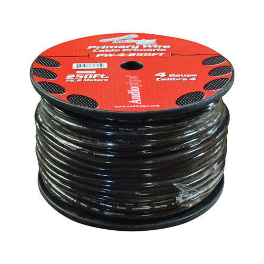 Power Wire Audiopipe 4Ga 250' Black