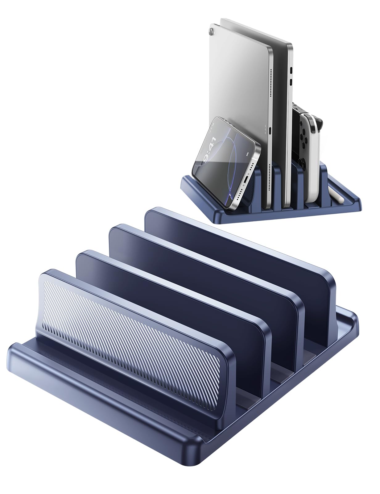 EAXBUX 5 in 1 Vertical Laptop Stand Holder,Adjustable ABS Plastic Laptop Organizer Desktop Management Notebook Dock,Vertical Lap