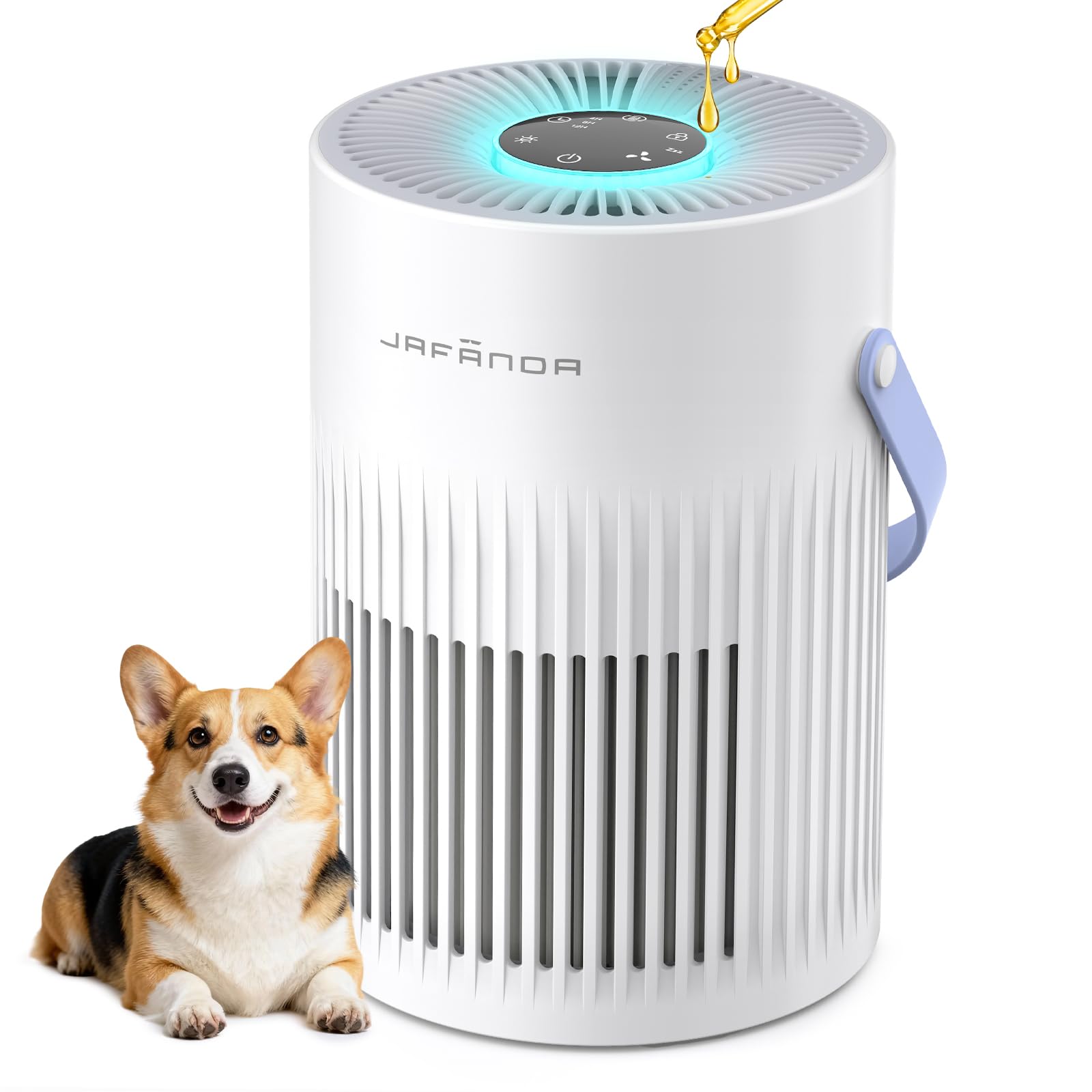 Jafnda Air Purifers for Home, Hepa Air Purifier for Bedroom, Air Cleaner for Pet Dander, Quiet Sleep Mode, Portable Air Purifier