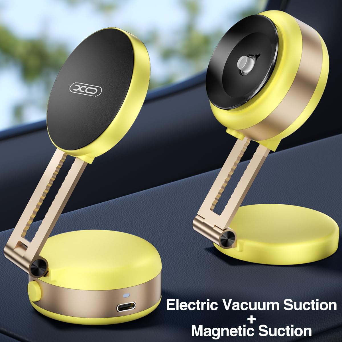 Xo Simple Is Beauty Vacuum Suction Magnetic Car Phone Holder, Electric Car Phone Mount Foldable Adjustable Phone Holder For Ipho