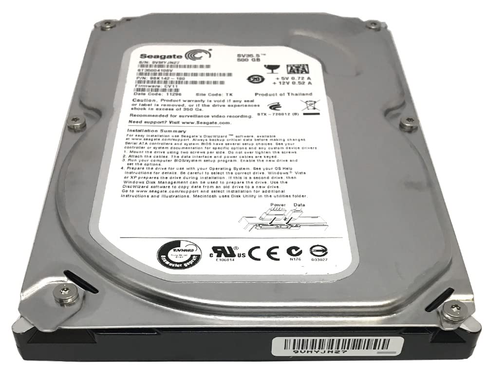 Seagate ST3500410SV 500GB 7200RPM 16MB Cache Sata Surveillance
