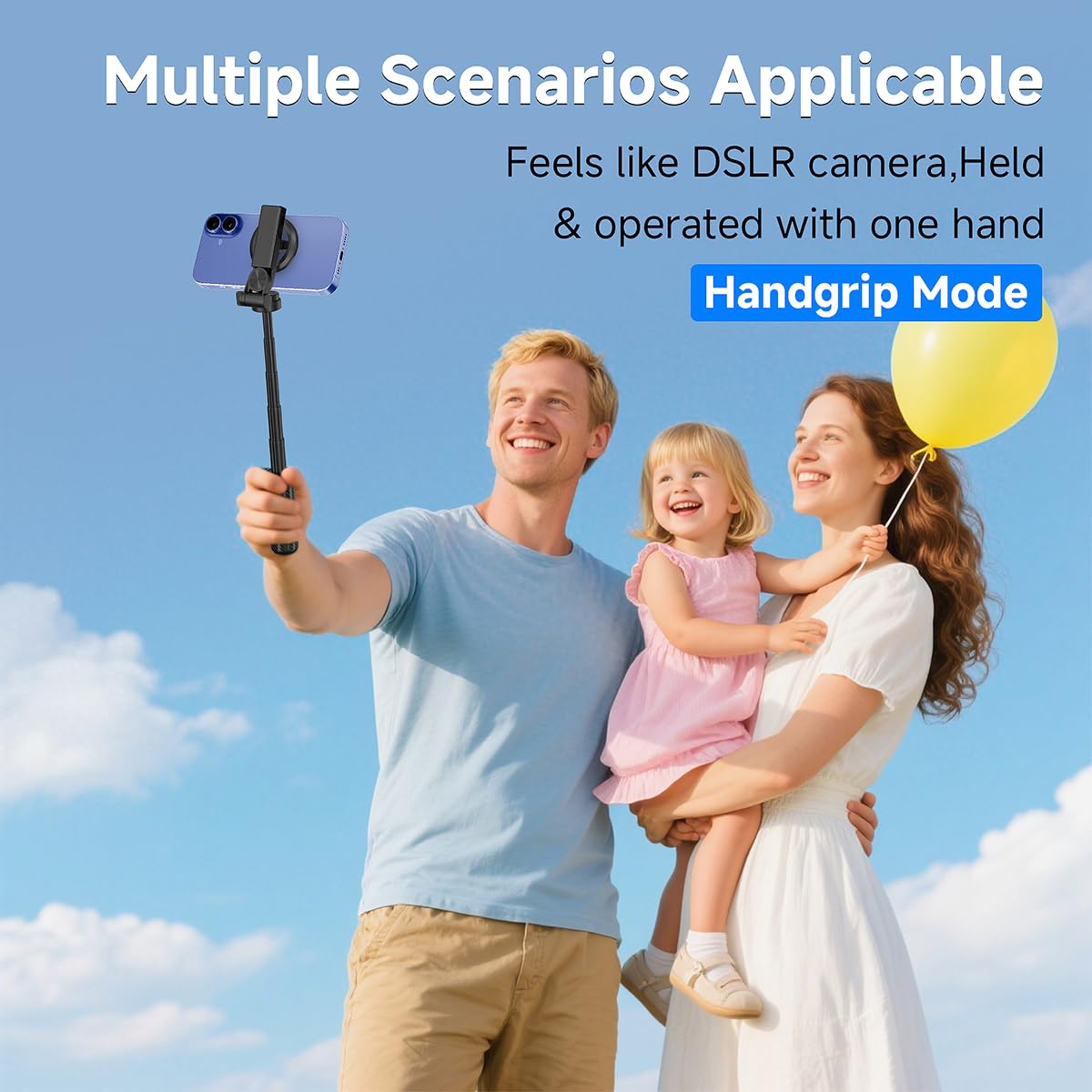 4-In-1 Magnetic Selfie Stick Tripod - 360 Rotation, Bluetooth Remote, Compact Travel Vlog Phone Holder For Iphone And Android
