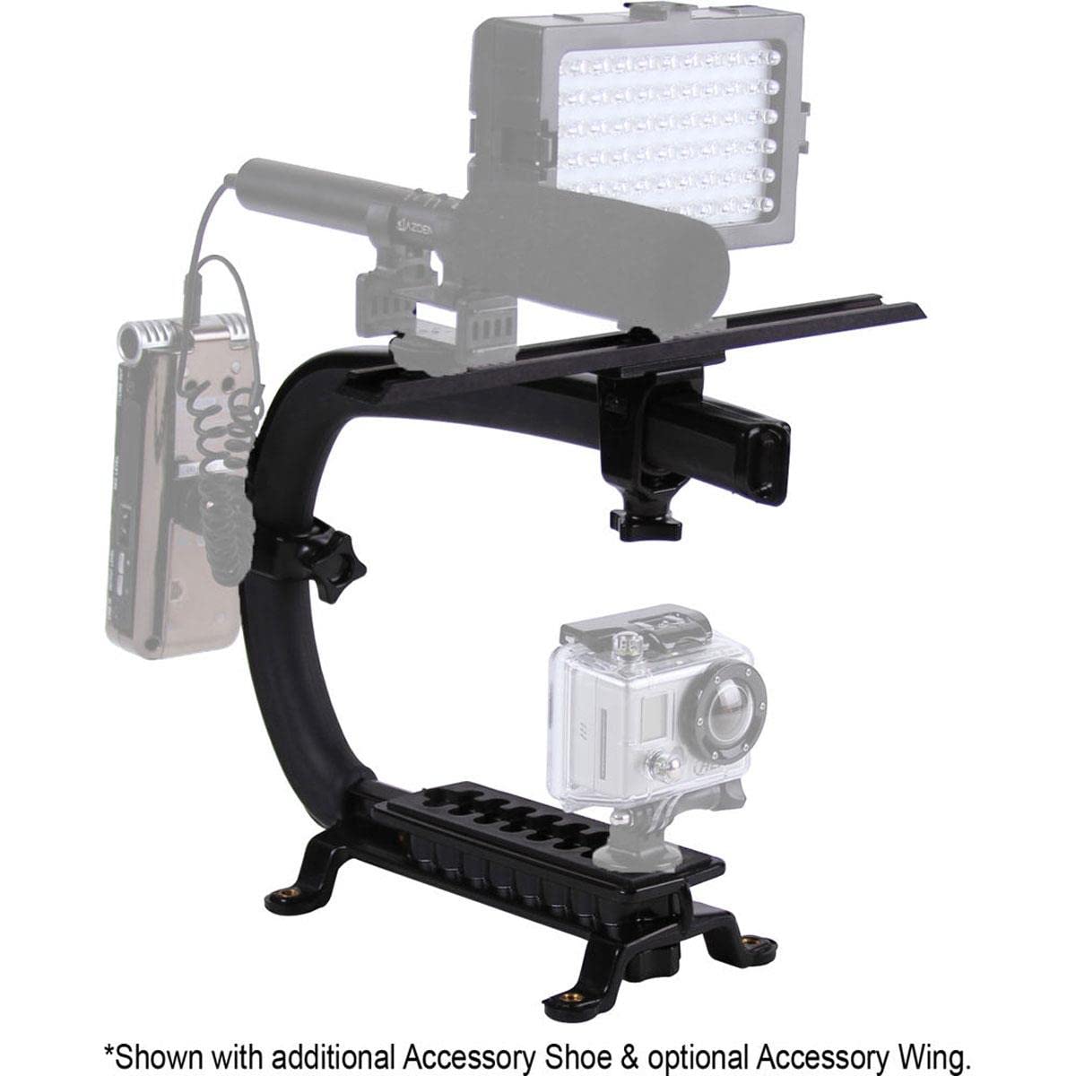 Cam Caddie Scorpion Ex Video Camera Stabilizing Handle Kit With Included Smartphone And Gopro Compatible Mounts   Starter Bundle   Black