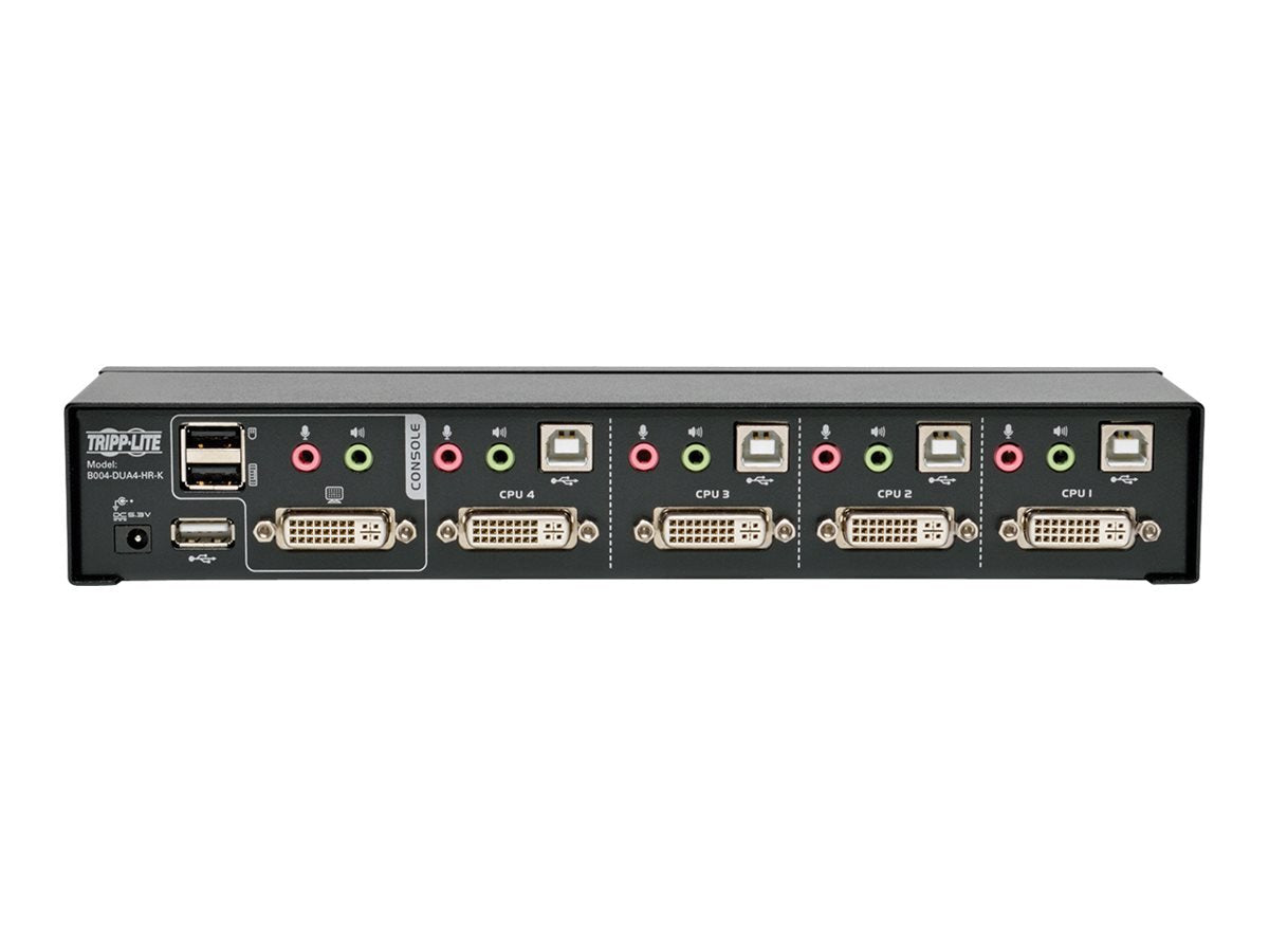 Tripp Lite 4-Port DVI Dual-Link/USB Desktop KVM Switch with Audio & Cables (B004-DUA4-HR-K)