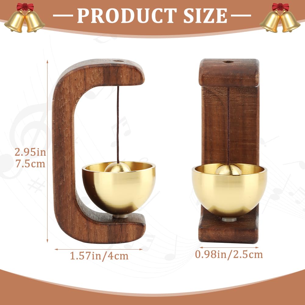 C Shape Magnetic Hanging Door Bell, Loud Sound Wooden Zen Grip Doorbell Chime, Hanging Wood Shop Keeper Bells For Business Door