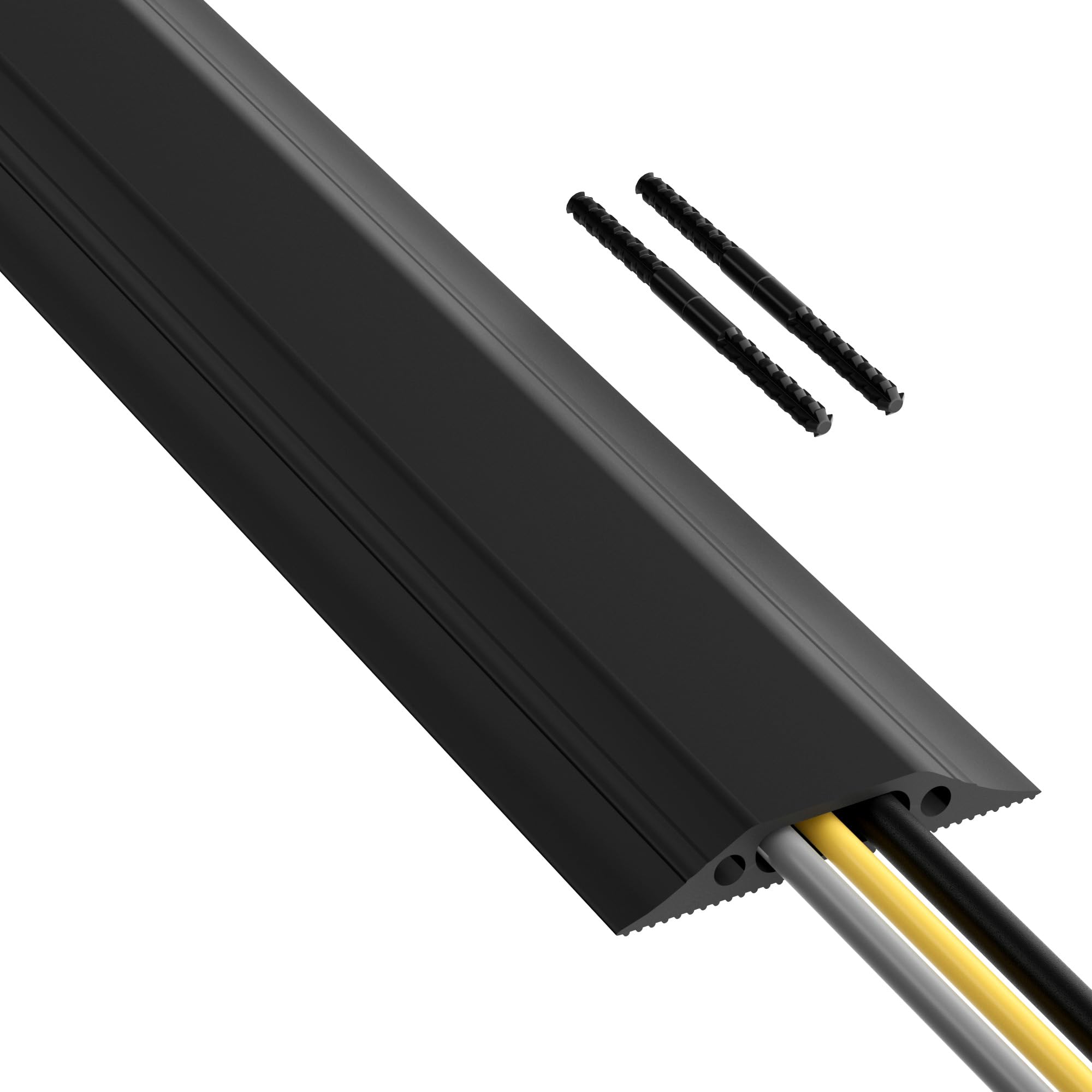 DLine 30ft Floor Cord Cover, Made in USA Linkable Cable Protector, Hide Extension Cords, Protect Cords, Prevent Cable Trips, Co