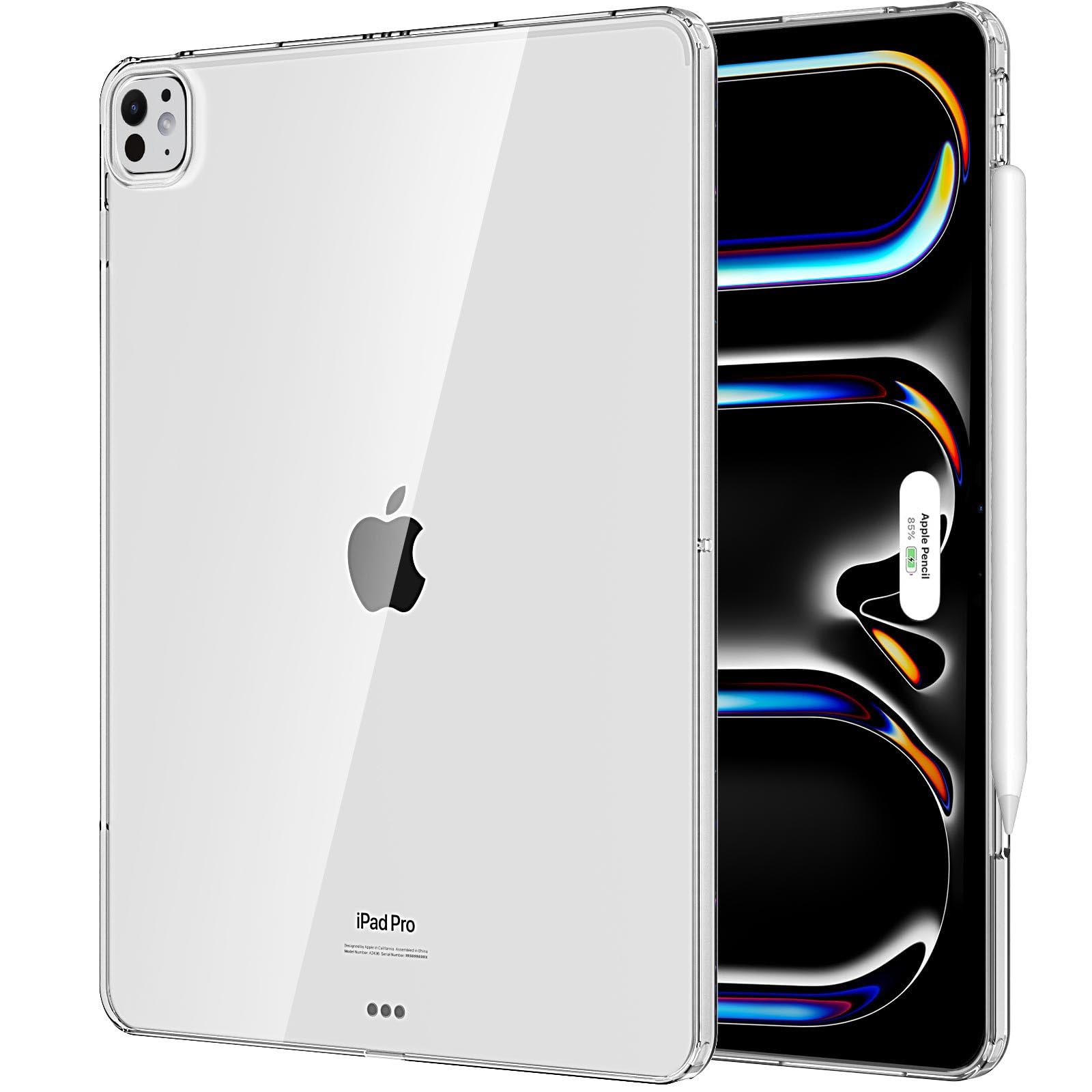 MoKo Clear Case for iPad Pro 11 Inch M4 2024 (5th Generation), Slim & Lightweight Soft TPU Anti Scratch Back with Shockproof Impact Resistant Raised Edge for iPad Pro 11 2024, Clear
