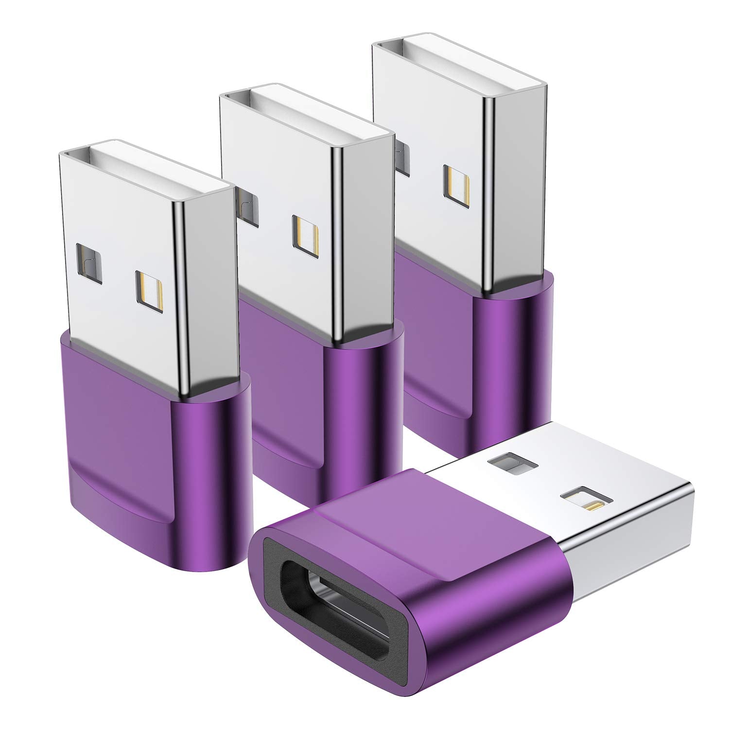 USB C Female to USB Male Adapter (4Pack),Type C to USB A Charger Cable Adapter for iPhone 11 12 13 14 15 Pro Max,Samsung Galaxy