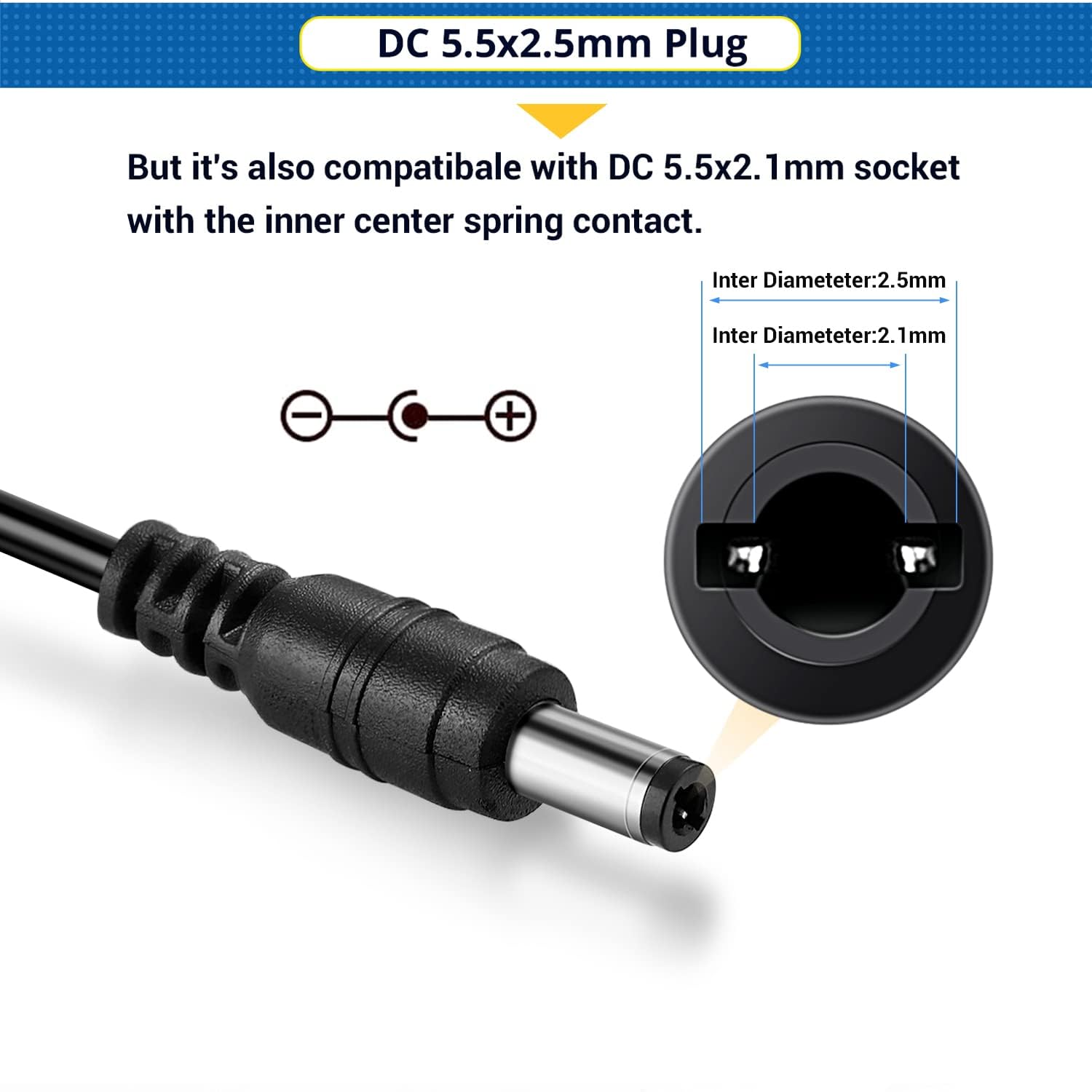 Facmogu 48V 2A Power Supply Adapter, Ac 100 240V To Dc 48V 2A Transformer Interface 5.5X2.5Mm & 5.5X2.1Mm Plug, 96W Adapter Us Plug For Stereo Receiver Hi Fi Home Audio Class D Integrated Amp