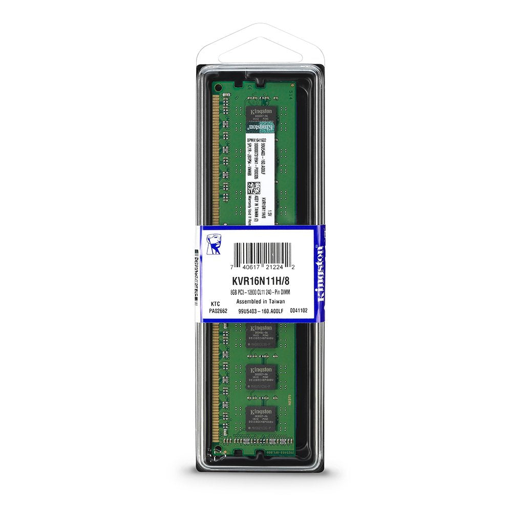 Kingston Valueram 8Gb 1600Mhz Ddr3 Non   Ecc Cl11 Dimm Std Height 30Mm Desktop Memory Kvr16N11H/8