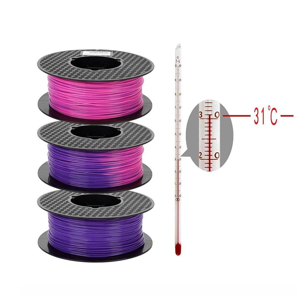 Cc3D Color Change Pla Filament Purple Blue To Pink Pla Filament 1.75 Mm 1Kg 3D Printer Filament 2.2Lbs Spool Heat Temp Color Cha