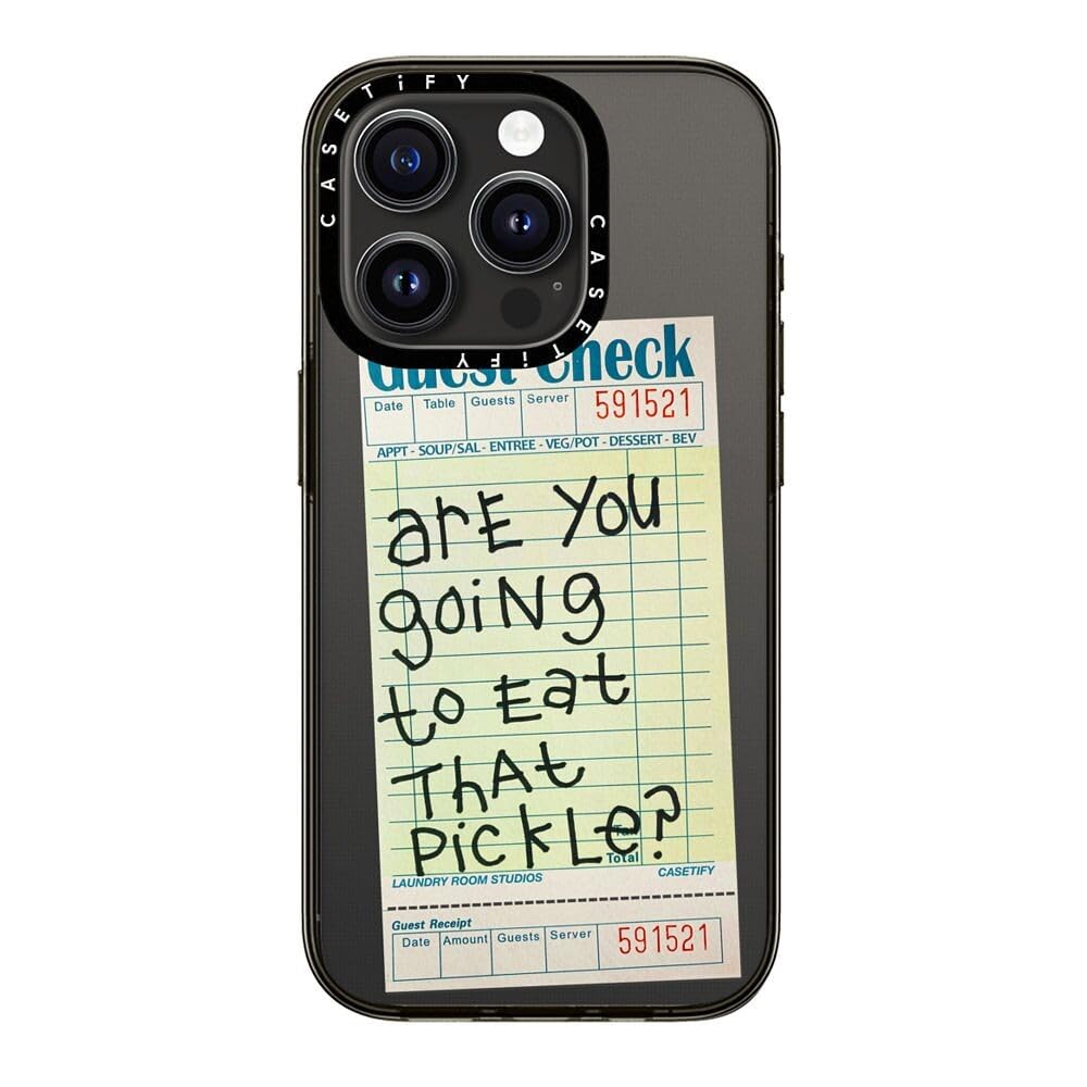 Casetify Compact Iphone 15 Pro Case [2X Military Grade Drop Tested / 4Ft Drop Protection]   The Pickle Case   Clear Black