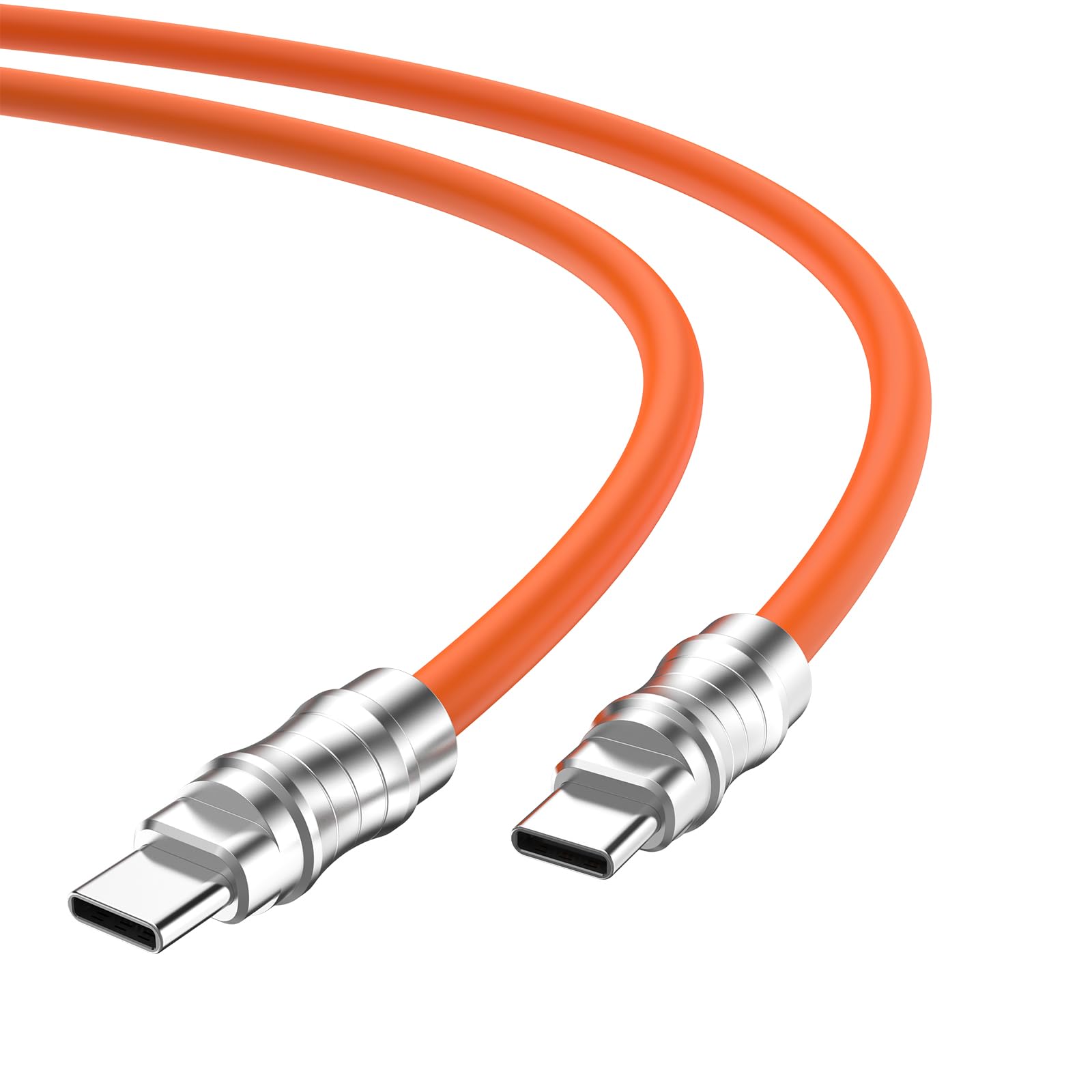 Iyuanepro Usb C To Usb C Silicone Cable 2Pack 10Ft, Ultra Flexible & Soft Usb Type C 100W Fast Charging Cable, Geek Industrial P