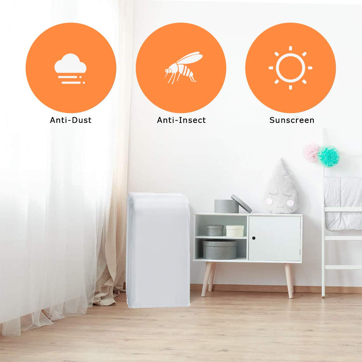 Luxiv Portable Air Conditioner Cover, Gray Portable Ac Unit Cover 15 X 18 X 30'' Anti Dust Portable Air Conditioner Storage Bags