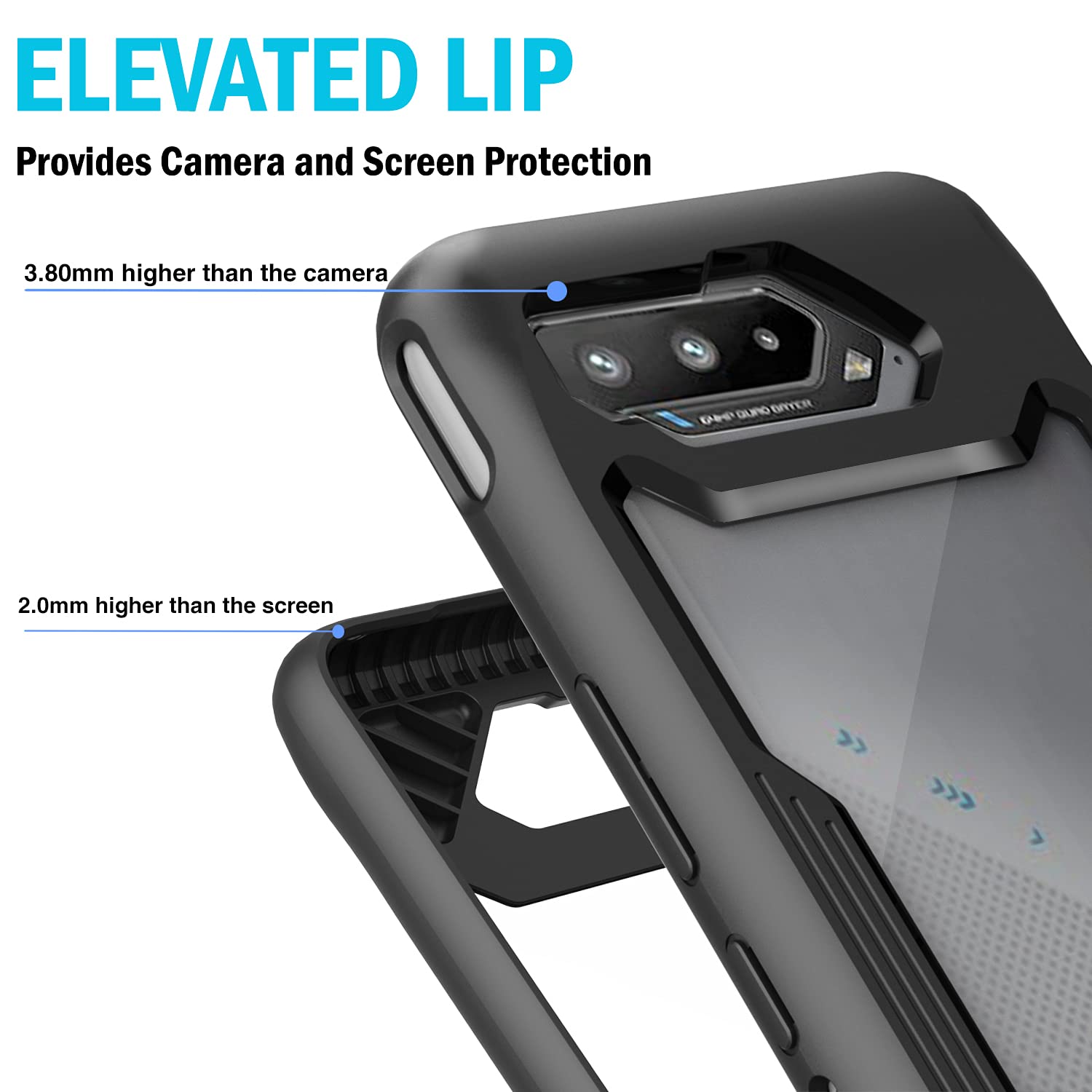 Nakedcellphone Showcase Series Compatible With Asus Rog Phone 5 / Rog 5 Pro/Rog 5 Ultimate Case, Matte Black Rugged Tpu Rubber H