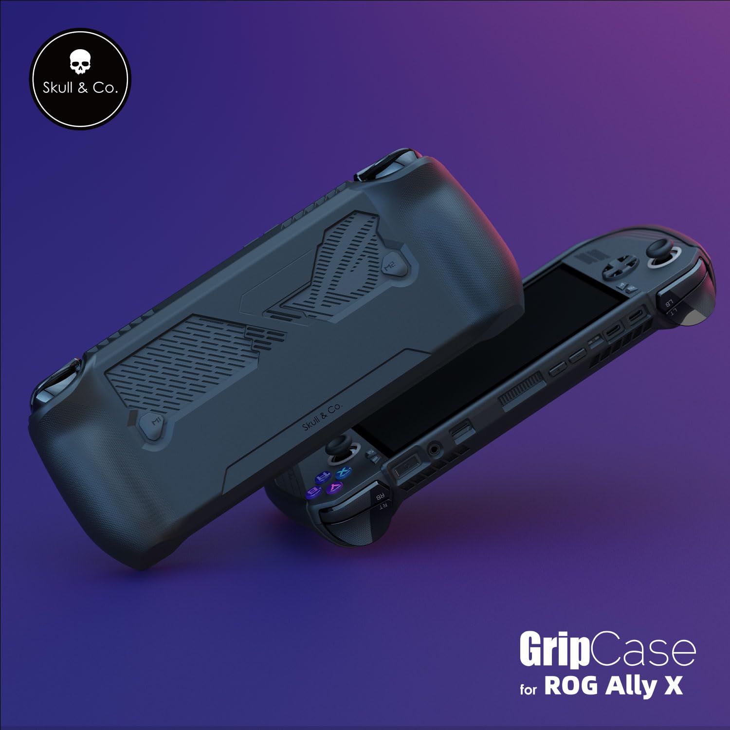 Skull & Co. Gripcase For Rog Ally X: A Soft Protective Case With Textured Grips Full Protection And Stand, Shock-Absorption Non-