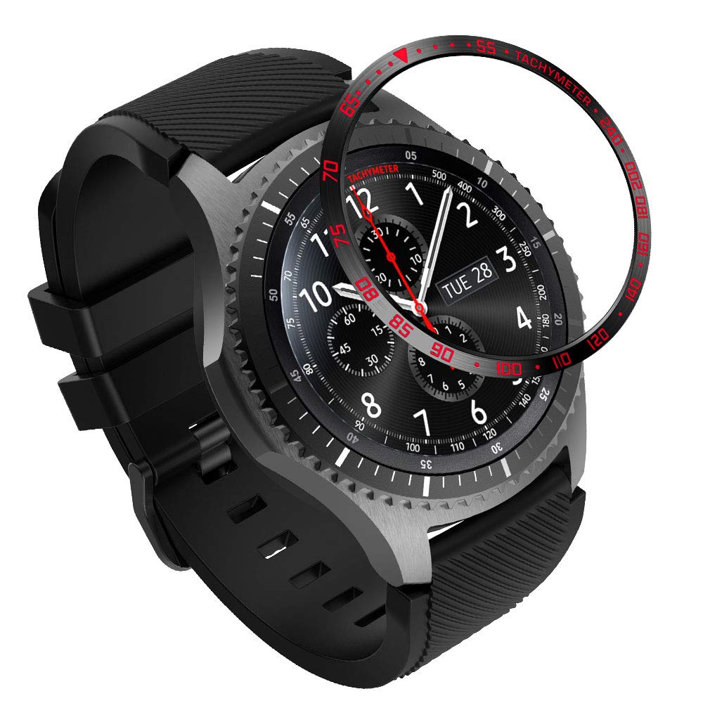 Moko Bezel Ring Compatible With Samsung Galaxy Watch 46Mm/Gear S3, Anti Scratch Metal Protector Tachymeter Smart Watch Bezel Sty