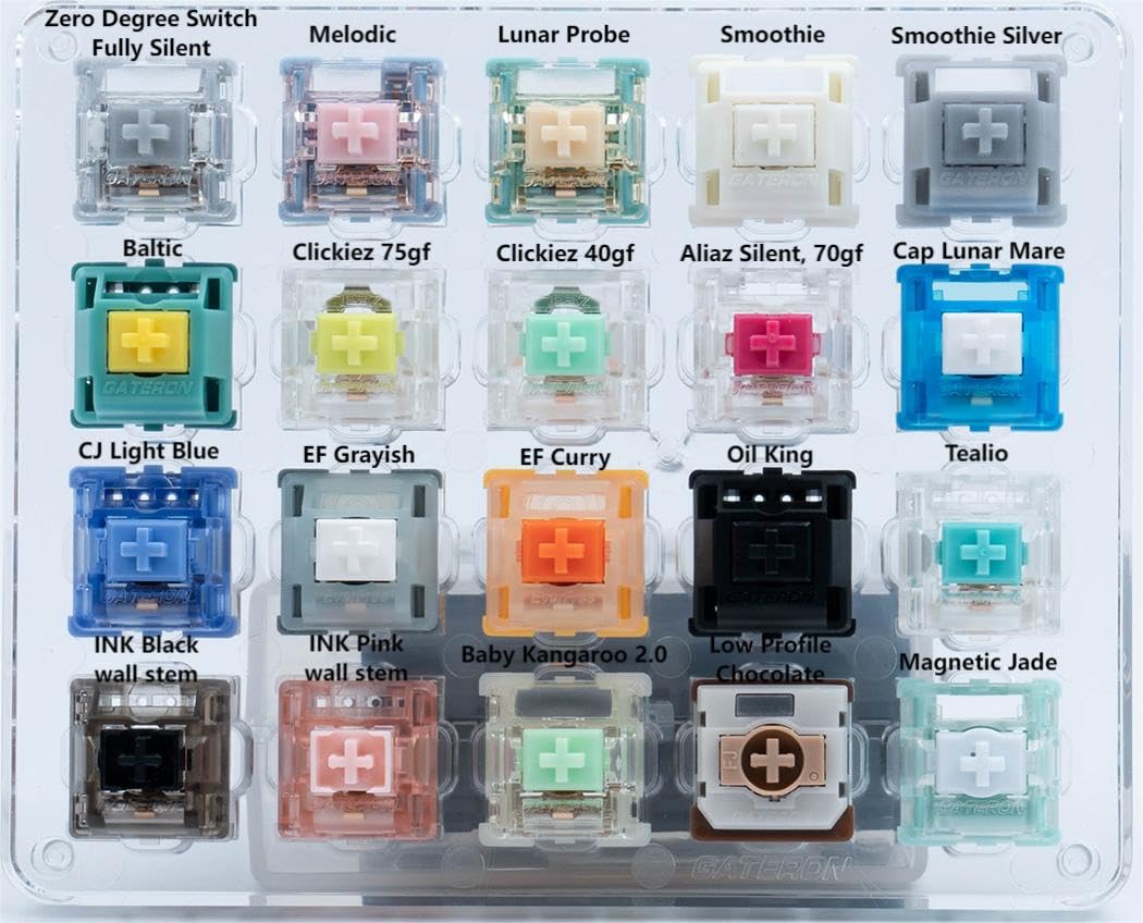 Gateron Keyboard Switches Tester, Magnetic Jade Baby Kangaroo 2.0 Smoothie Melodic Ink Wall Stem Box Black Pink Key Switches For
