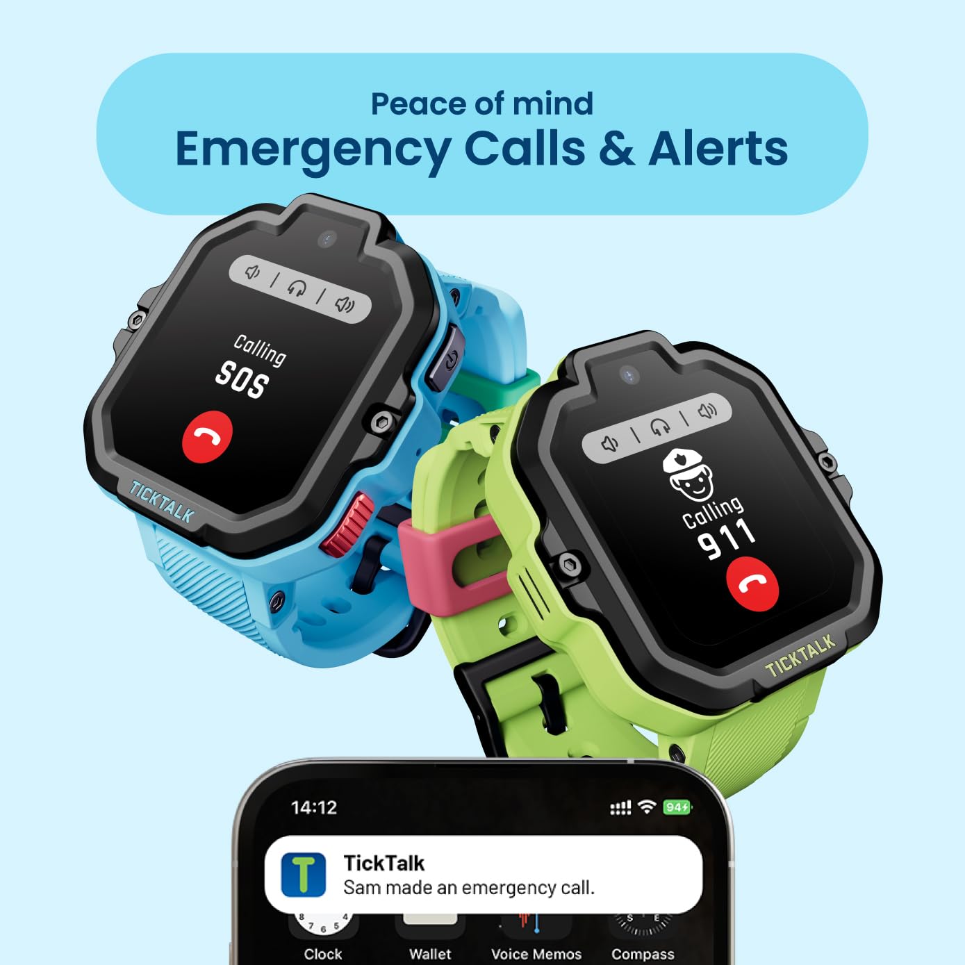 Ticktalk5 Cellular Kids Smart Watch With Gps Tracker & Video Calling - Smart Watch For Kids With Parent Apps, Sos & 911 Calling,