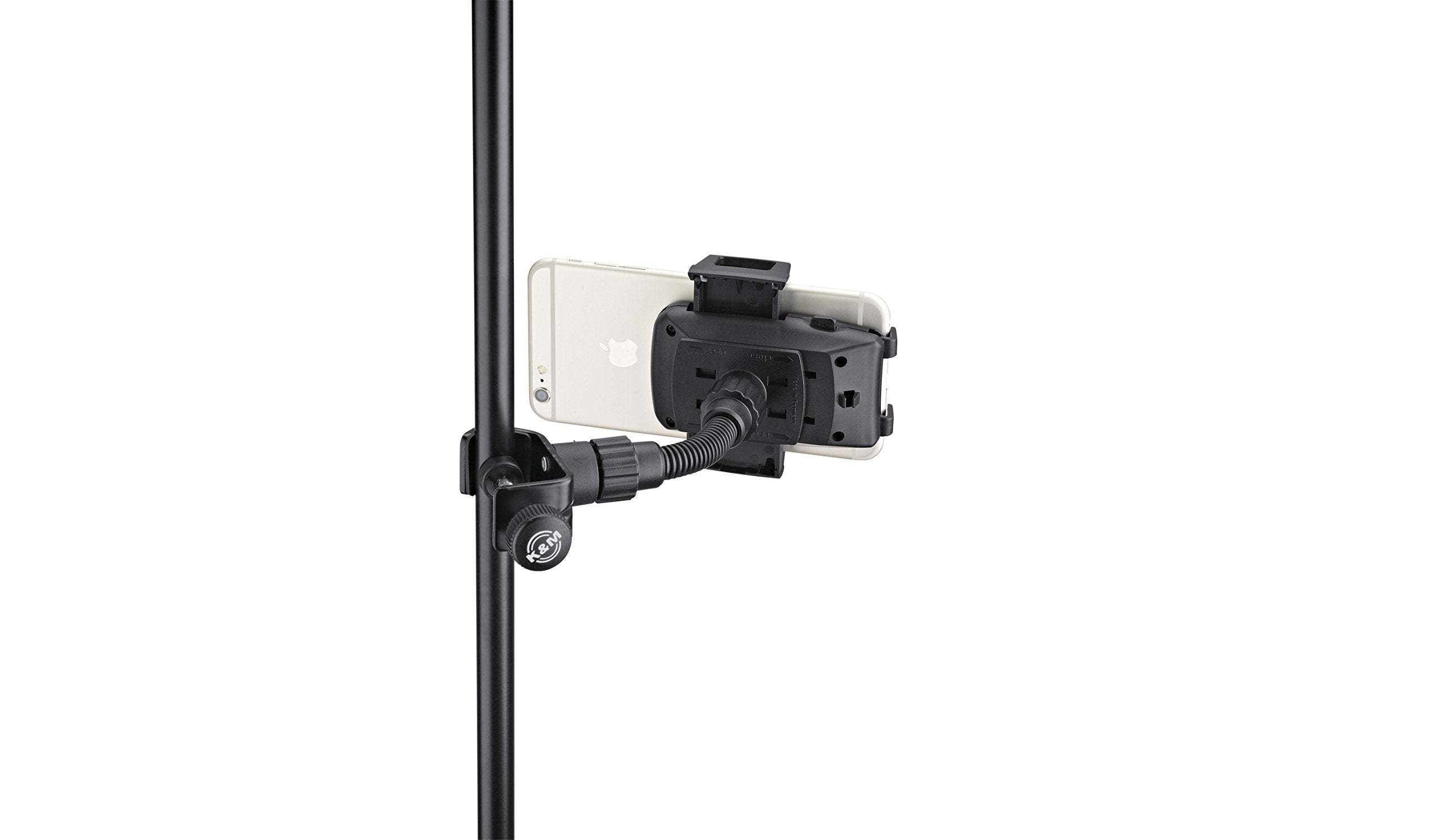 K&M Konig & Meyer 19747.015.55 Universal Phone Holder For Microphone Music Stand | Connect To Mic /Boom Tube | For Mini Tablets