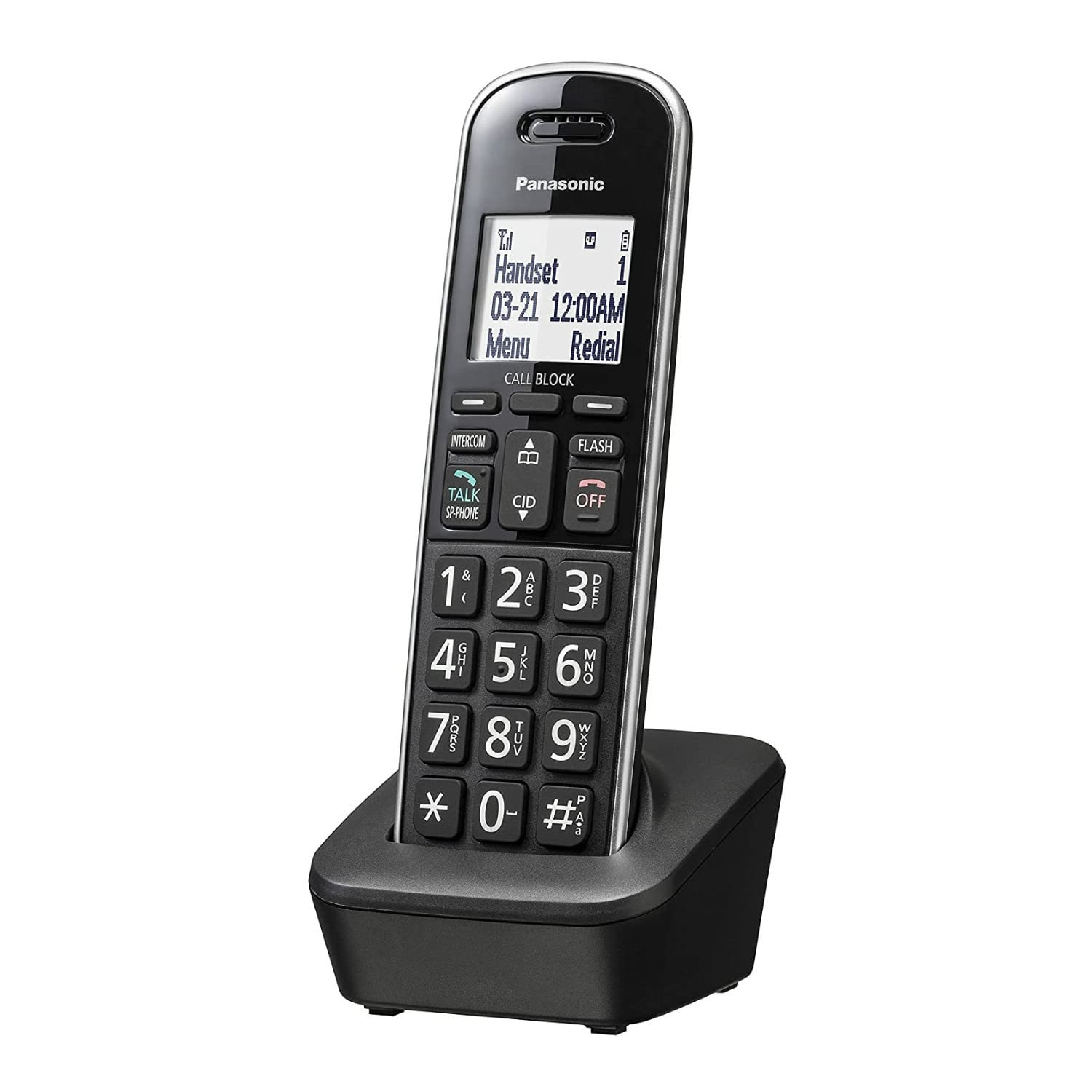 Panasonic Compact Cordless Handset, Add-On Handset For Tgb85X Series, Large Lcd, Call Block, Caller Id, Line Power Mode, Phonebo