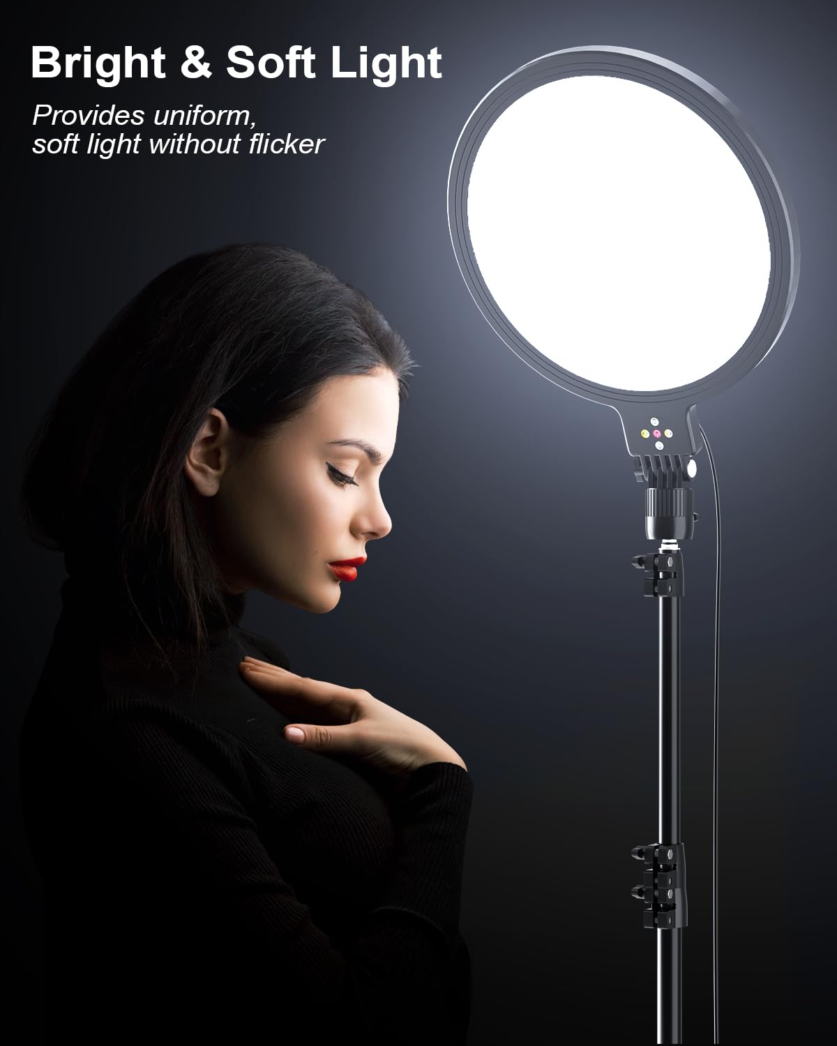 Mmcrz 2Pack Large Ring Light With 60'' Tripod Stand, 6500K Professional Full Screen Big Ring Light For Selfie, Studio Video Phot