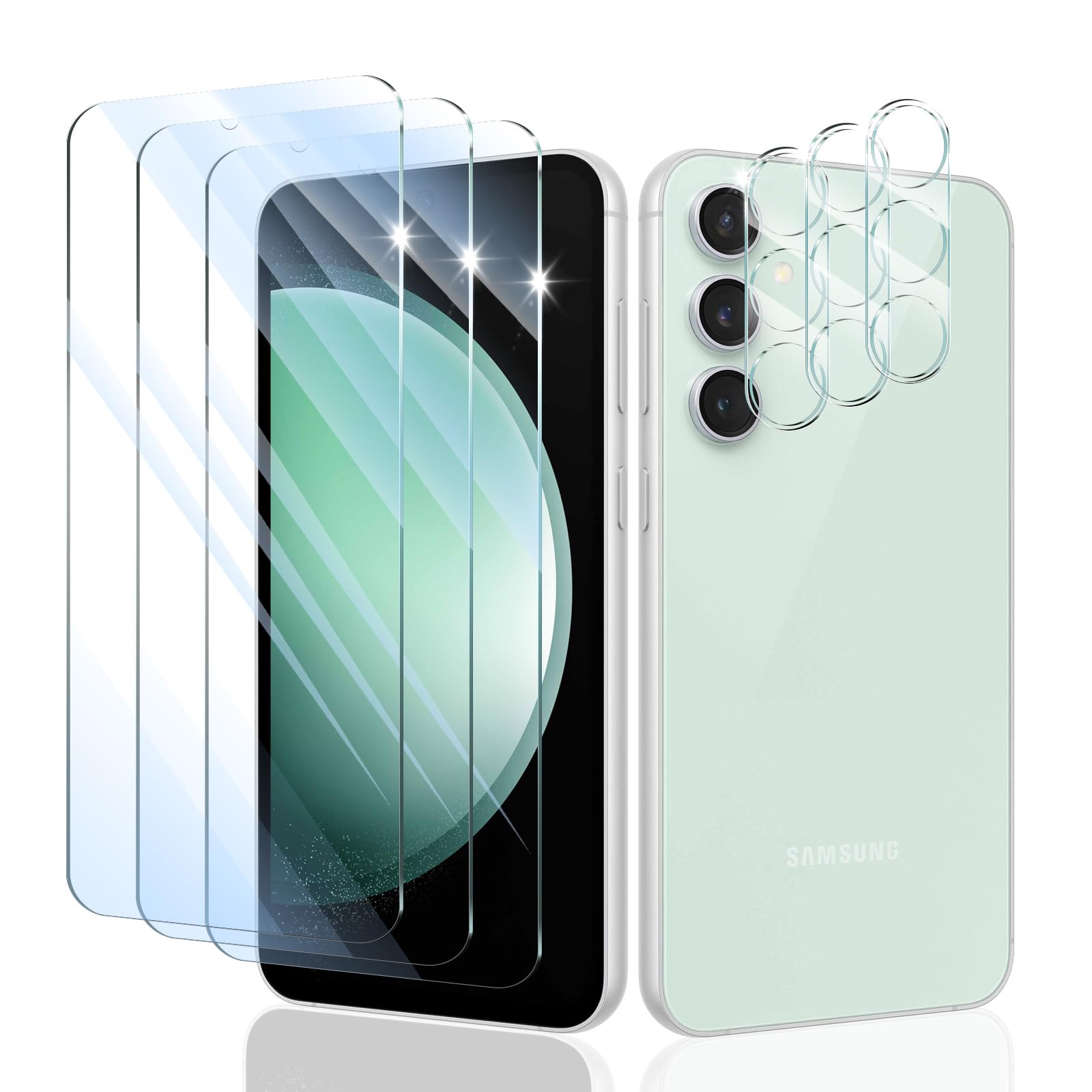 Screen Protector & Camera Lens Protector for Samsung Galaxy S23 FE, HD Tempered Glass, High Light Transmittance, 9H Hardness 2.5