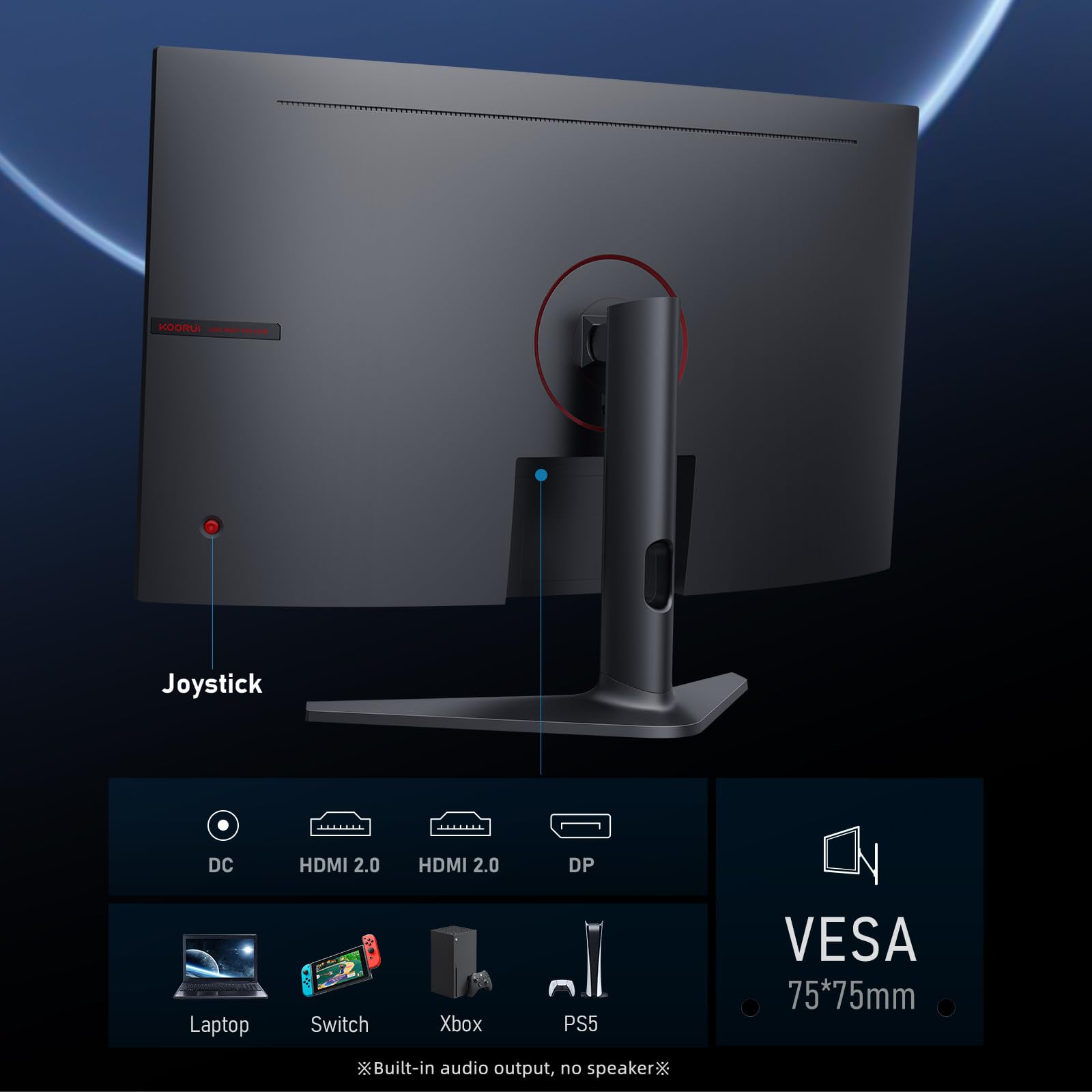 Koorui 32 Inch Curved Gaming Monitor   Qhd (2560 X 1440) 2K Display, 170Hz 144Hz Monitor, 1500R Curvature, 1Ms, Hdr10, Adaptive