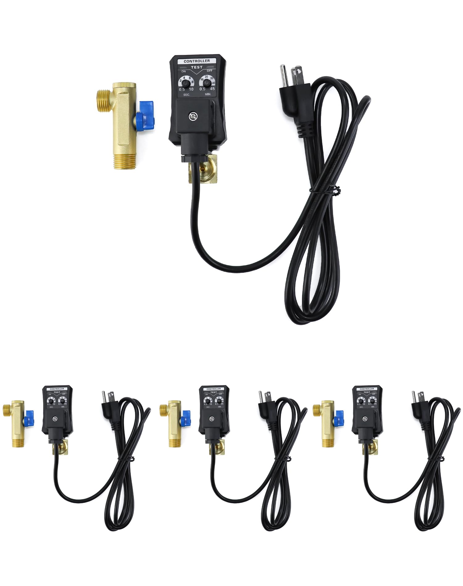 Qwork Automatic Timed Condensate Drain Valve, 4 Pack 1/2'' Ac110V 2 Way Direct Acting Drain Valve Us Plug