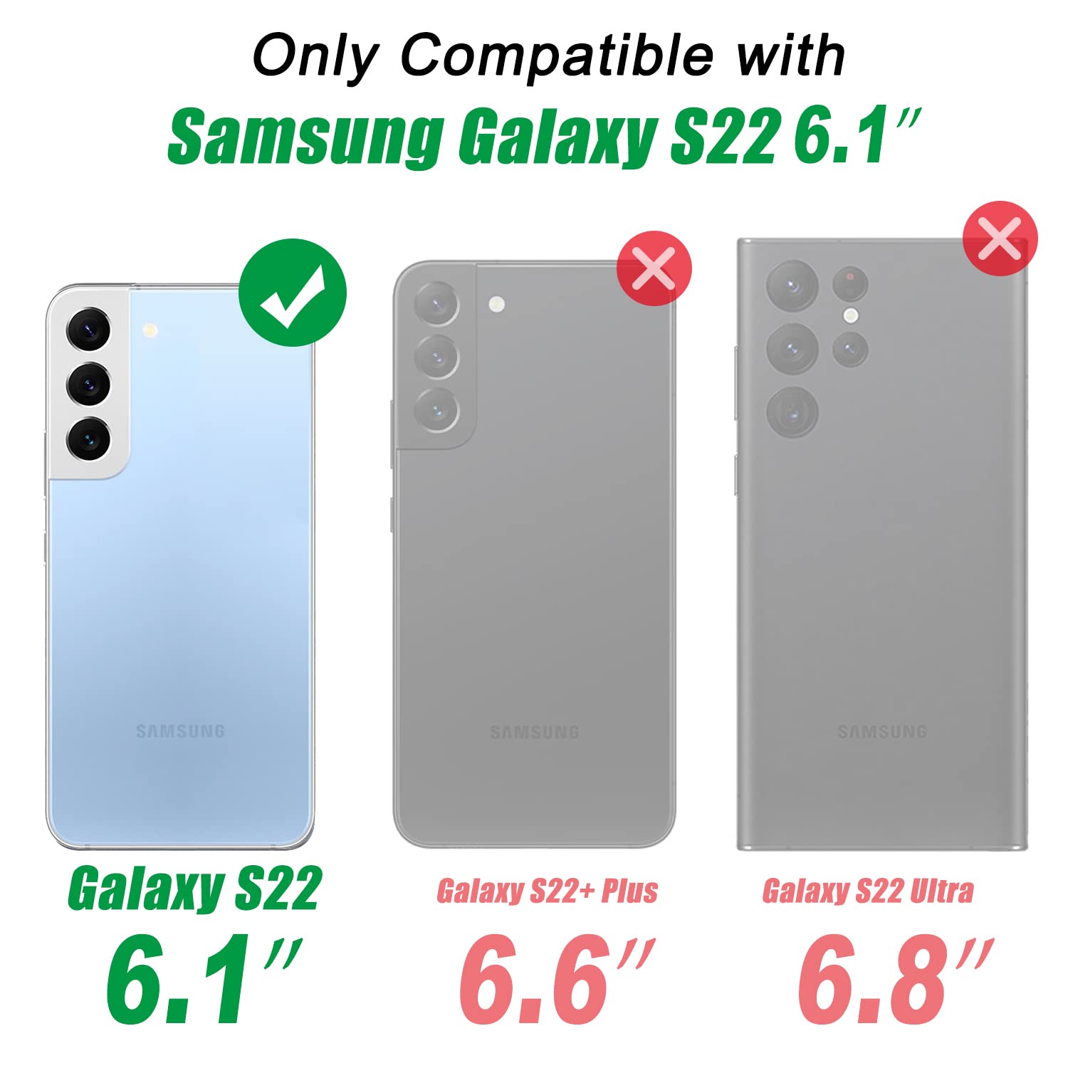 Ikazz For Galaxy S22 Case,Military Grade Shockproof Heavy Duty Protective Phone Cover Pass 16Ft Drop Test With Magnetic Kickstan