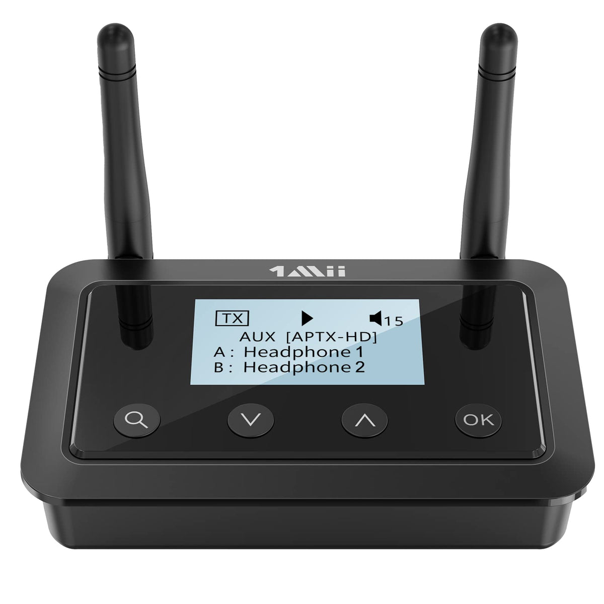 1Mii B03+ Bluetooth Transmitter Receiver For Tv Home Stereo, Long Range Bluetooth 5.3 Adapter For Tv Audio With Screen, Aptx Low