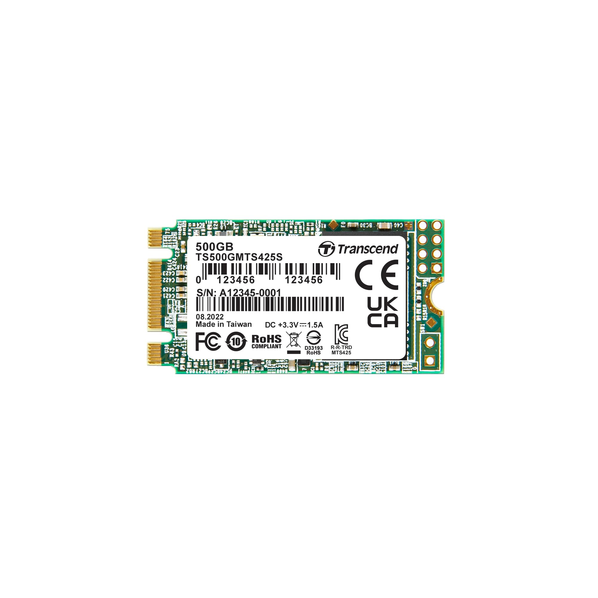 Transcend SSD TS500GMTS425S 500GB M.2 2242 SATA3 B+M Key TLC SSD Retail