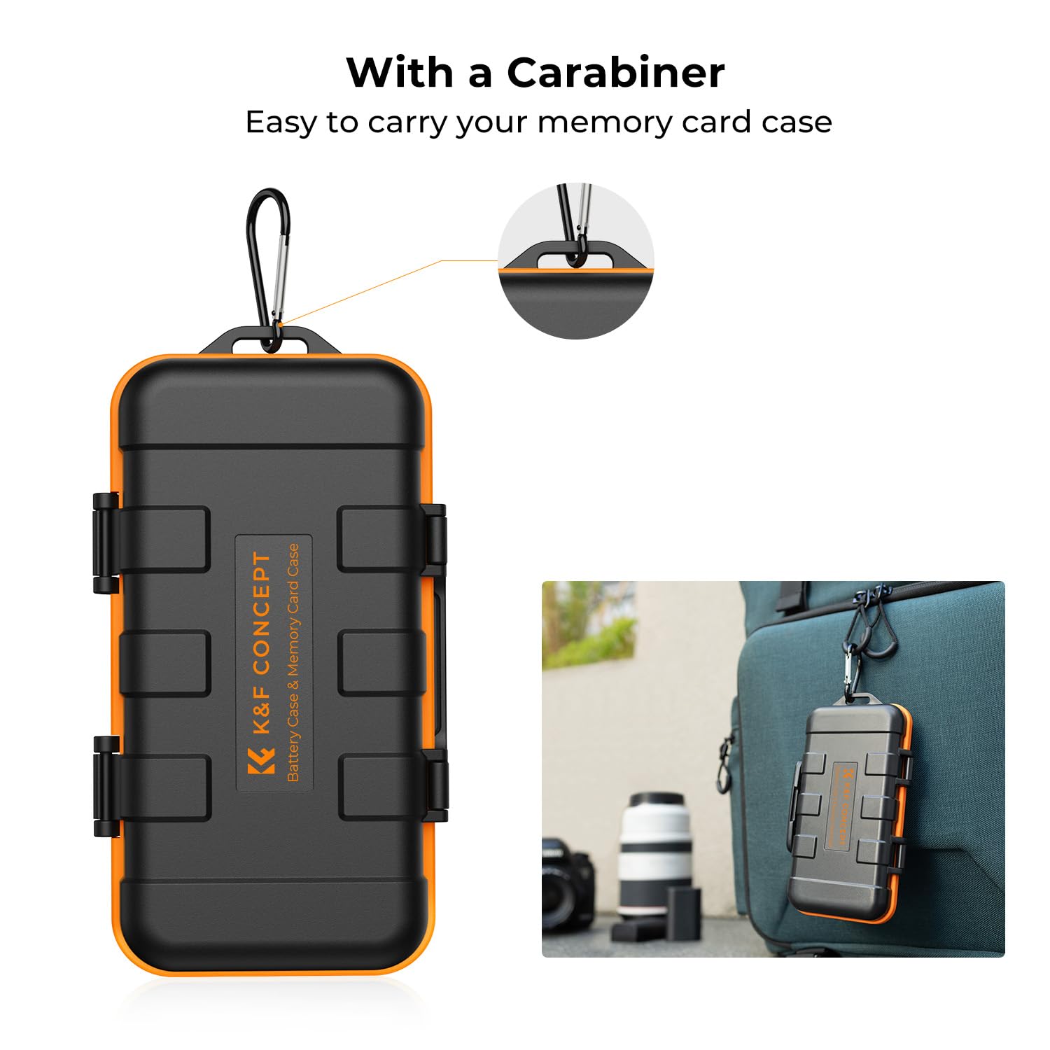 K&F Concept Camera Battery Sd Card Holder For 4 Sd Cards, 2 Camera Batteries, 6 Tf Cards, 2 Cf Cards Or 2 Xqds, Water Resistant And Anti Shock Case, Camera Accessories, Small Sd Card Case
