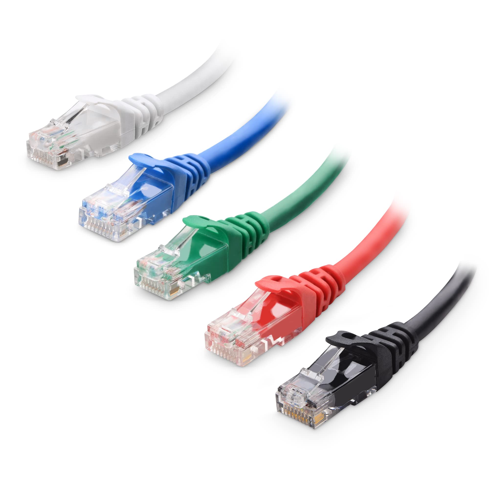 Cable Matters 10Gbps 5 Color Combo Snagless Cat 6 Ethernet Cable 14 ft (Cat 6 Cable, Cat6 Cable, Internet Cable, Network Cable)