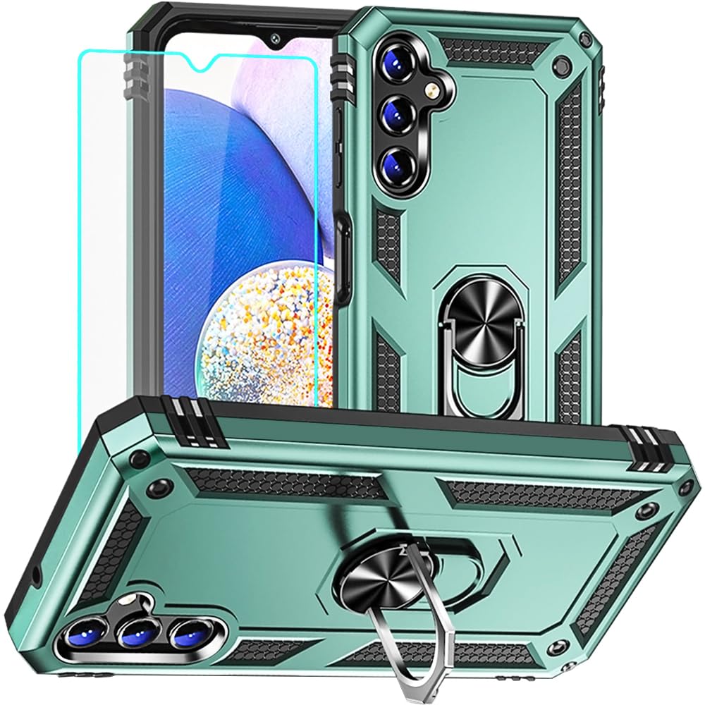 Yiakeng for Samsung A14 5G Case, Galaxy A14 5G Case with HD Screen Protector, Military Grade Protective Cases with Ring for Sams