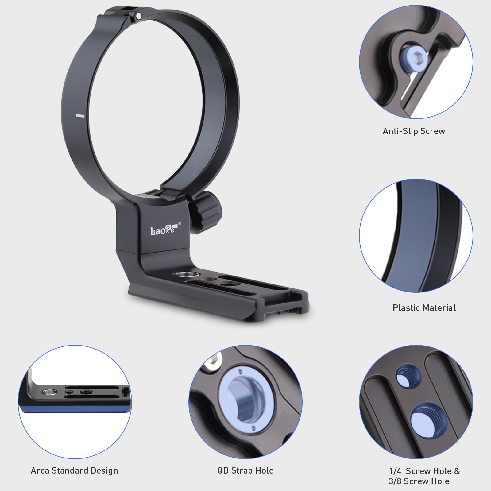 Haoge Lmr Z186 Lens Collar For Nikon Nikkor Z 180 600Mm F/5.6 6.3 Vr Lens Tripod Mount Ring Built In Arca Type Quick Release Plate