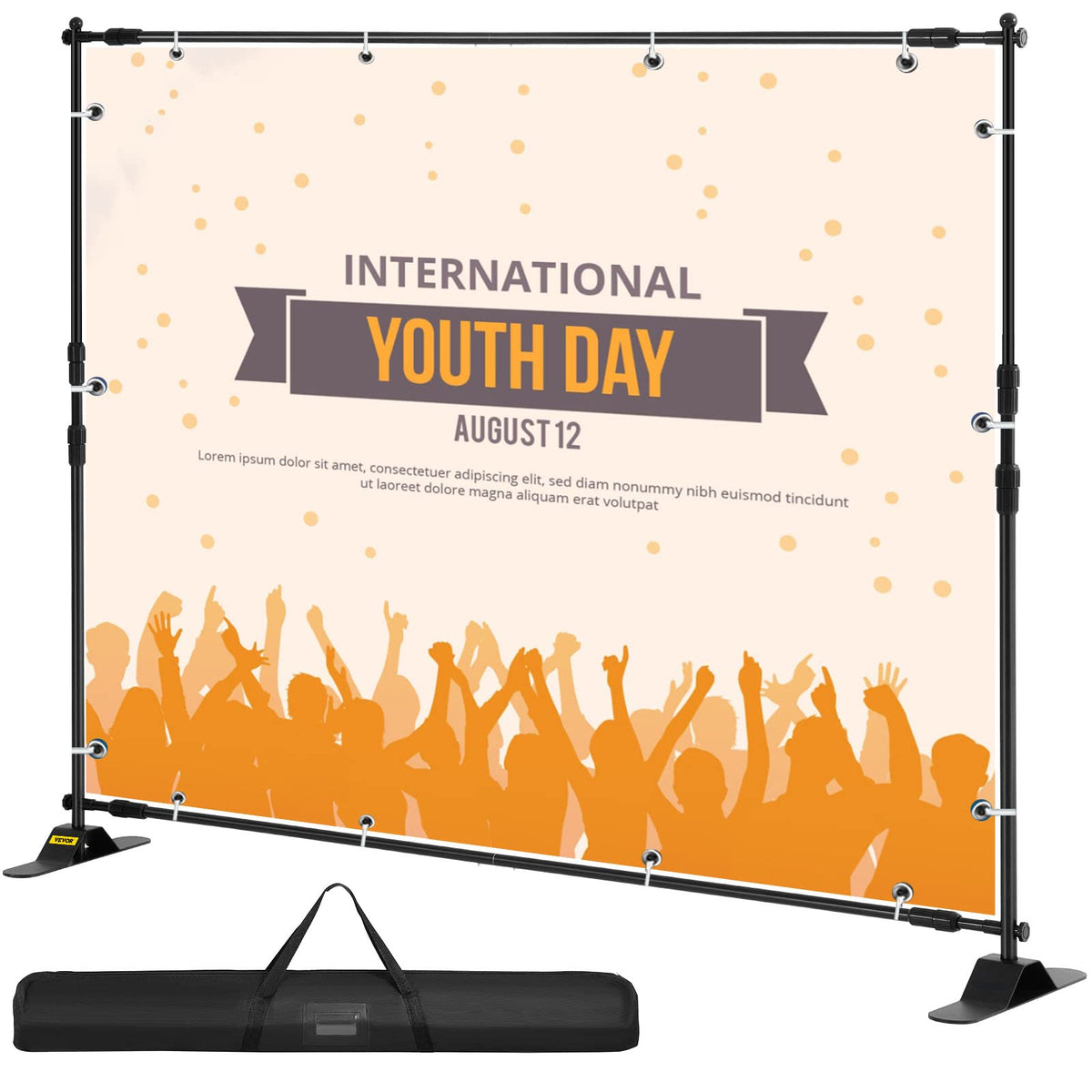 VEVOR Backdrop Banner Stand 10 x 8 Ft Adjustable Height Background Stand Backdrop With 1 Carrying Bag, Backdrop Stand For Parties Wedding Photo Booth Trade Show
