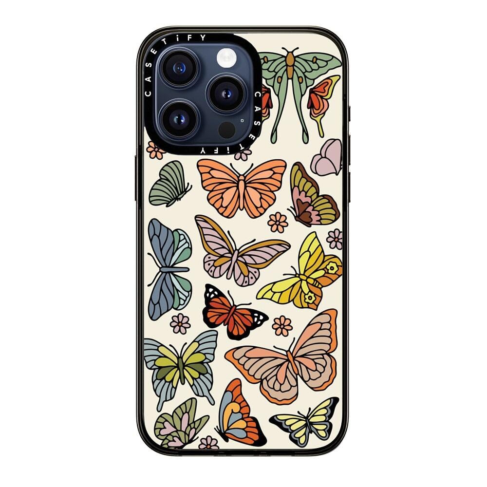 Casetify Compact Case For Iphone 15 Pro Max [2X Military Grade Drop Tested / 4Ft Drop Protection]   Butterfly Study   Clear Blac