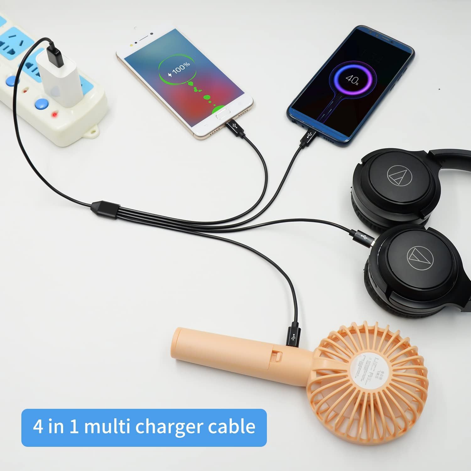 Usb A To Usb Micro Charging Cable, Vrllinking 4 In 1 Multi Charger Cable Micro Usb Splitter Cable 4 Ports Micro Usb 2.0 Male Mal