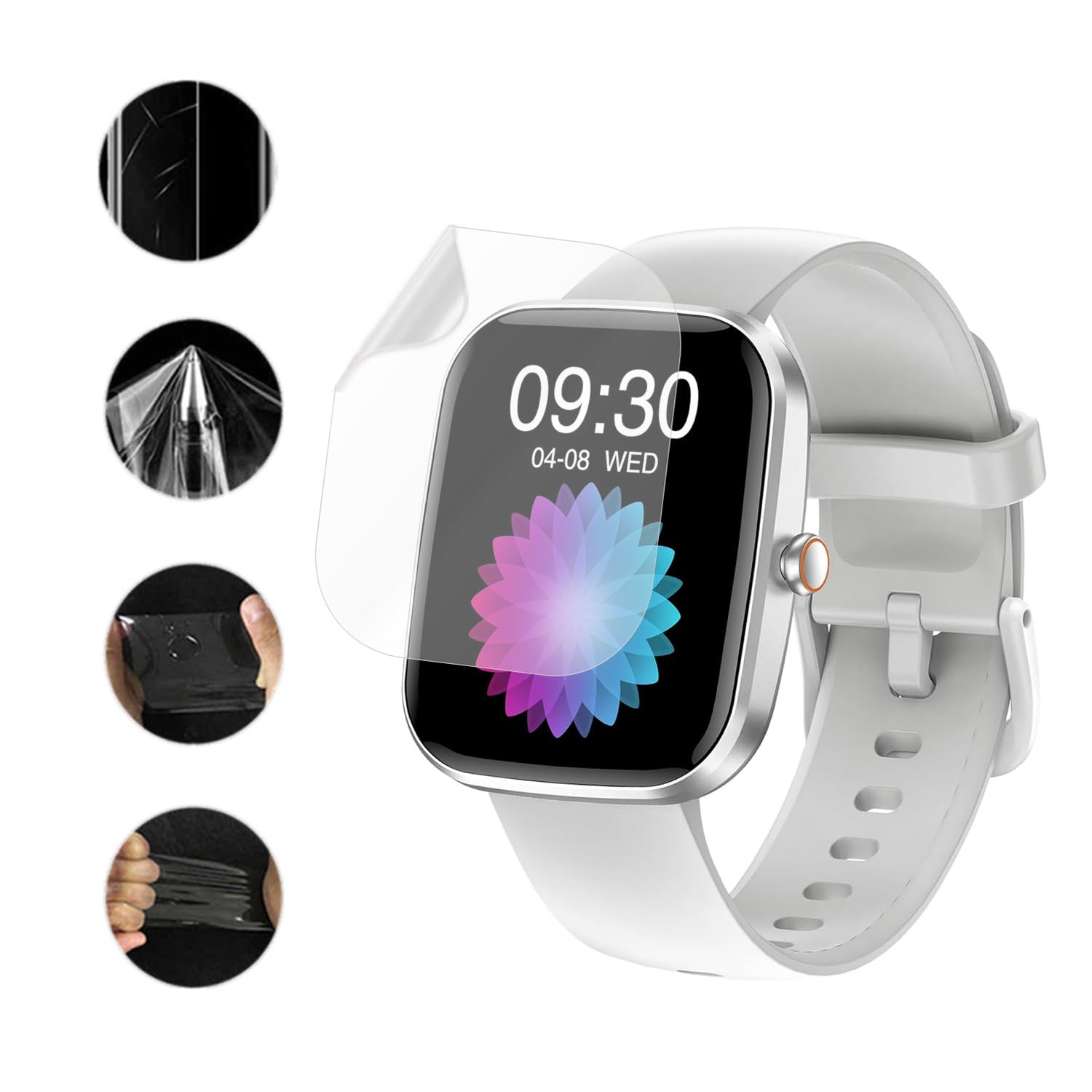 Aemus Screen Protector Compatible For Kuizil Smart Watch 1.91'' (6 Pack) Clear Tpu Soft Film, For T70 Fitness Watch Screen Film