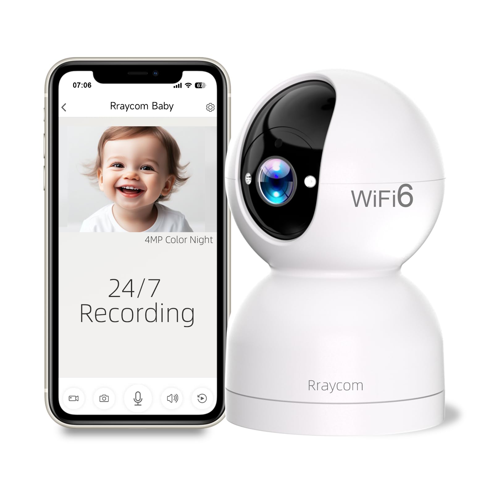 2K Security Camera For Baby Monitor Wifi 6, Pan/Tilt Indoor Cameras For Home Security, Indoor Camera With Motion Detection And T