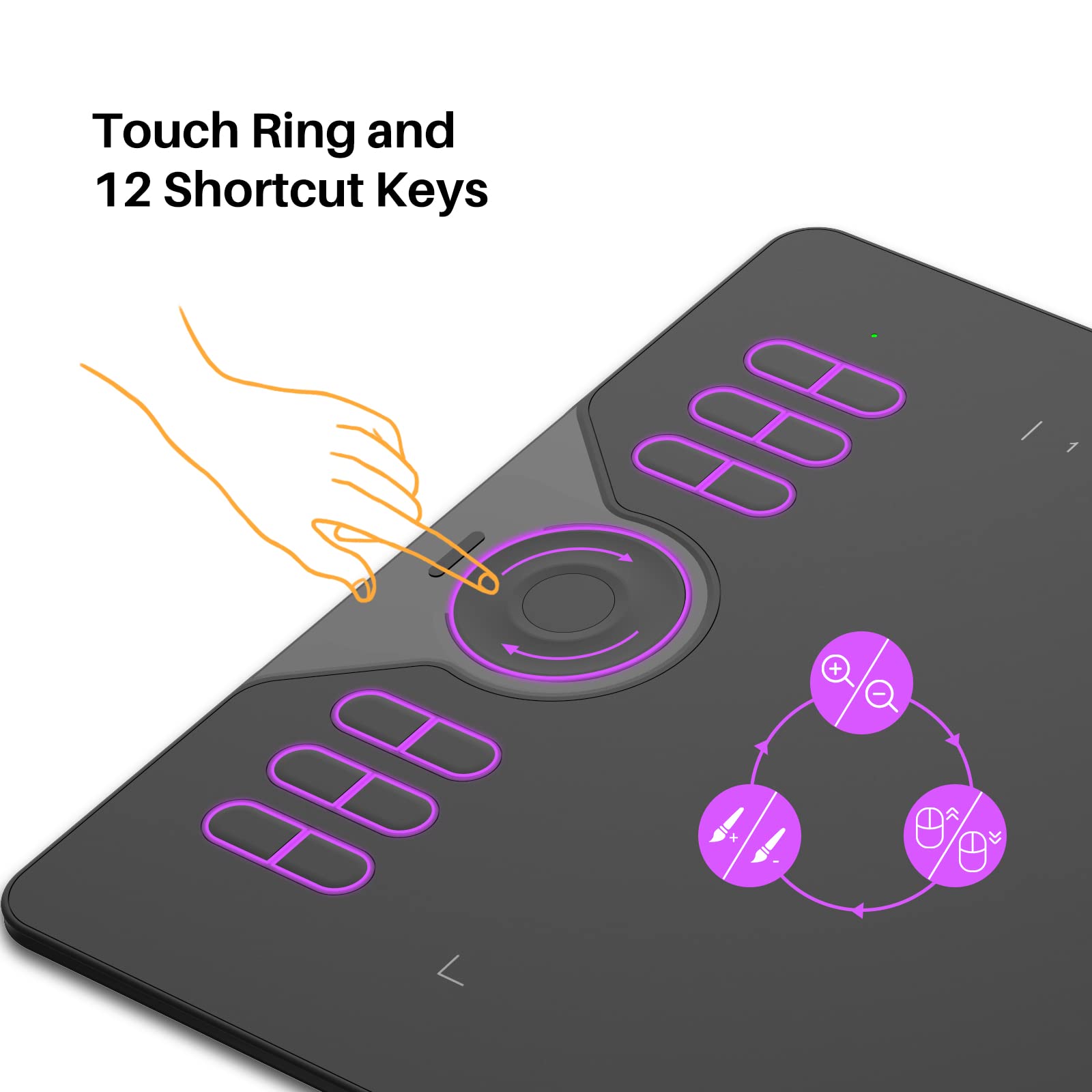 Huion Drawing Tablet Hs610 Graphic Tablet With Battery-Free Stylus 8192 Pen Pressure Tilt Function, 10X6.25 Inches Digital Table