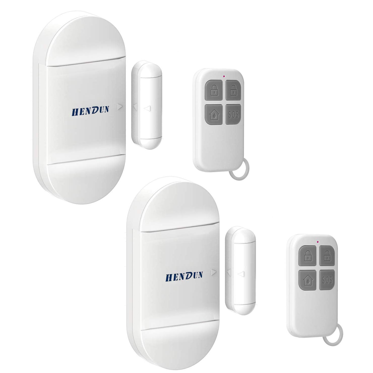 Hendun Door Alarms When Opened For Home With Remote, 130Db Wireless Windows Apartment Security Sensor Alarm, Door Bell Chimes For Pool, Kids Safety, Sliding,(Pack2)